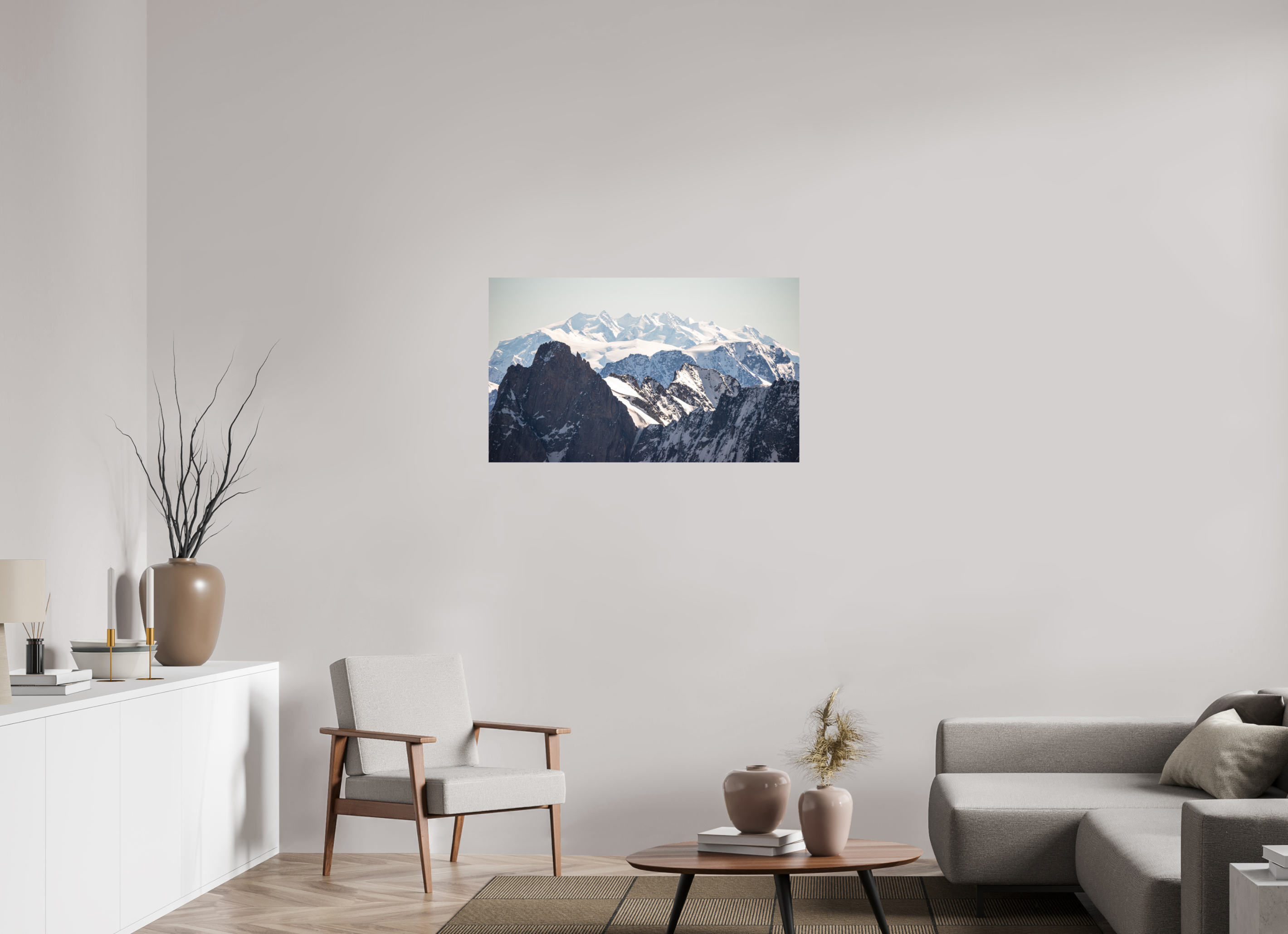 100,8 x 60 cm, Impression Fine Art - mat Le massif du Mont Rose