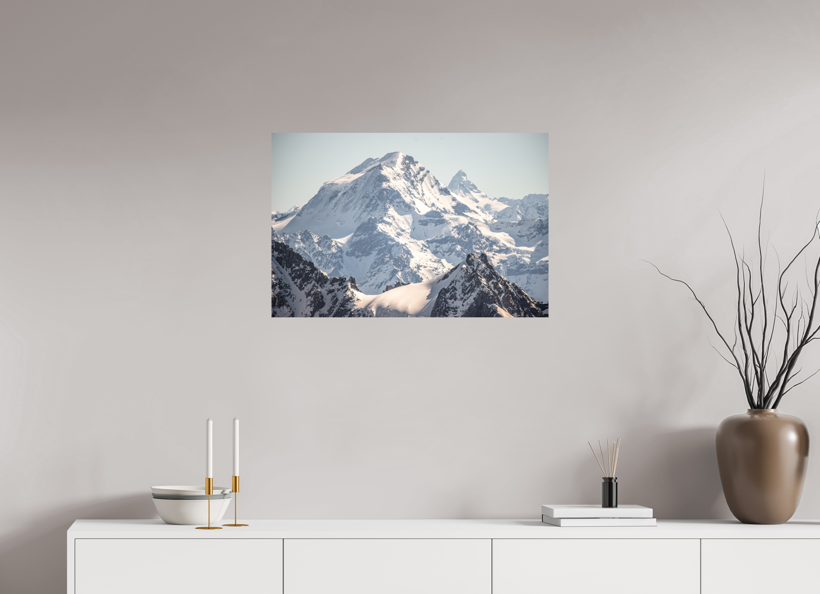75 x 50 cm, Tirage photo - satiné Grand Combin et Cervin