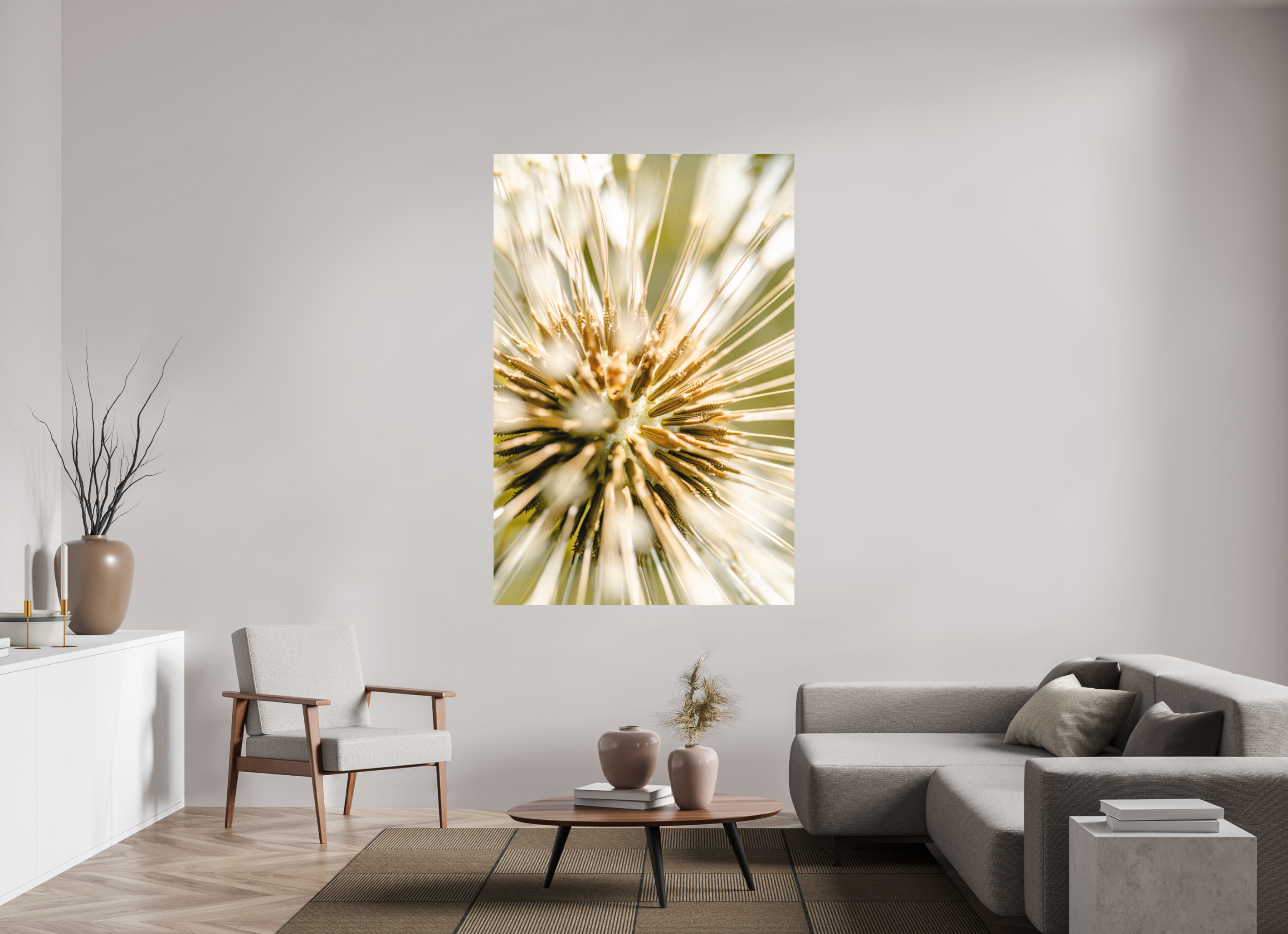 120 x 180 cm, Tirage photo - satiné pissenlit