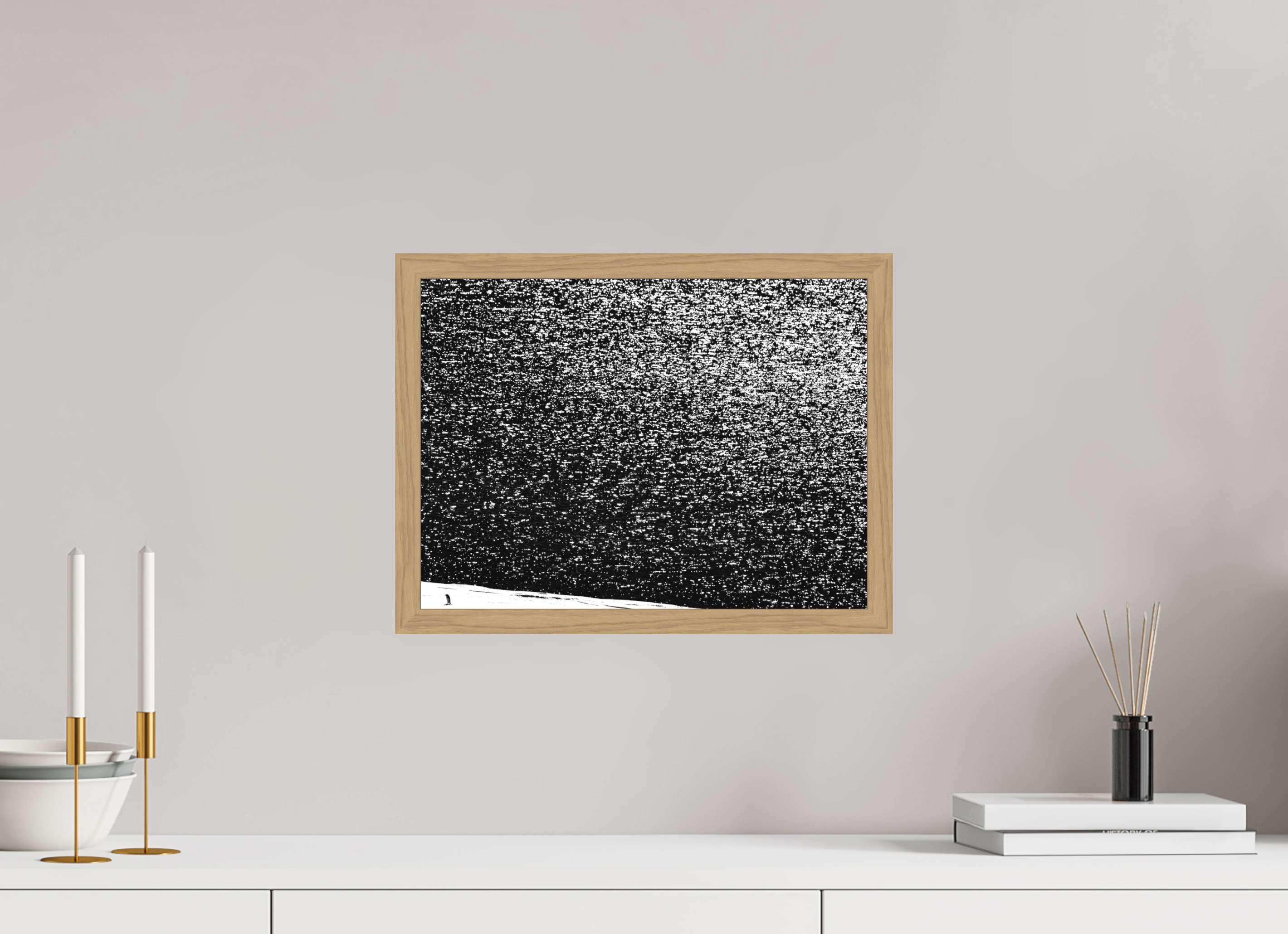 40 x 30 cm, Impression Fine Art encadrée en chêne naturel - mat Solitude