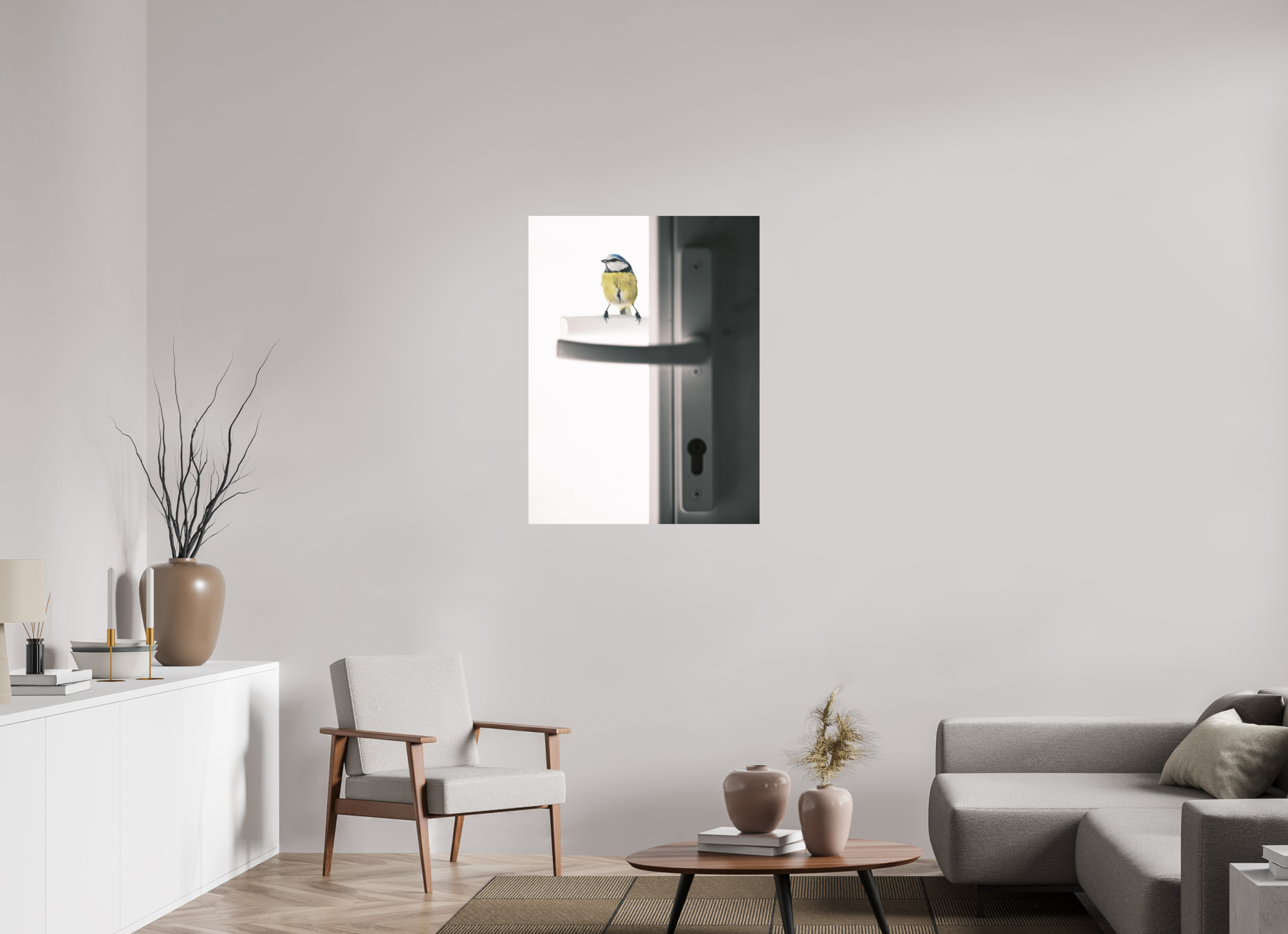 75 x 100 cm, Tirage photo - satiné mésange bleue