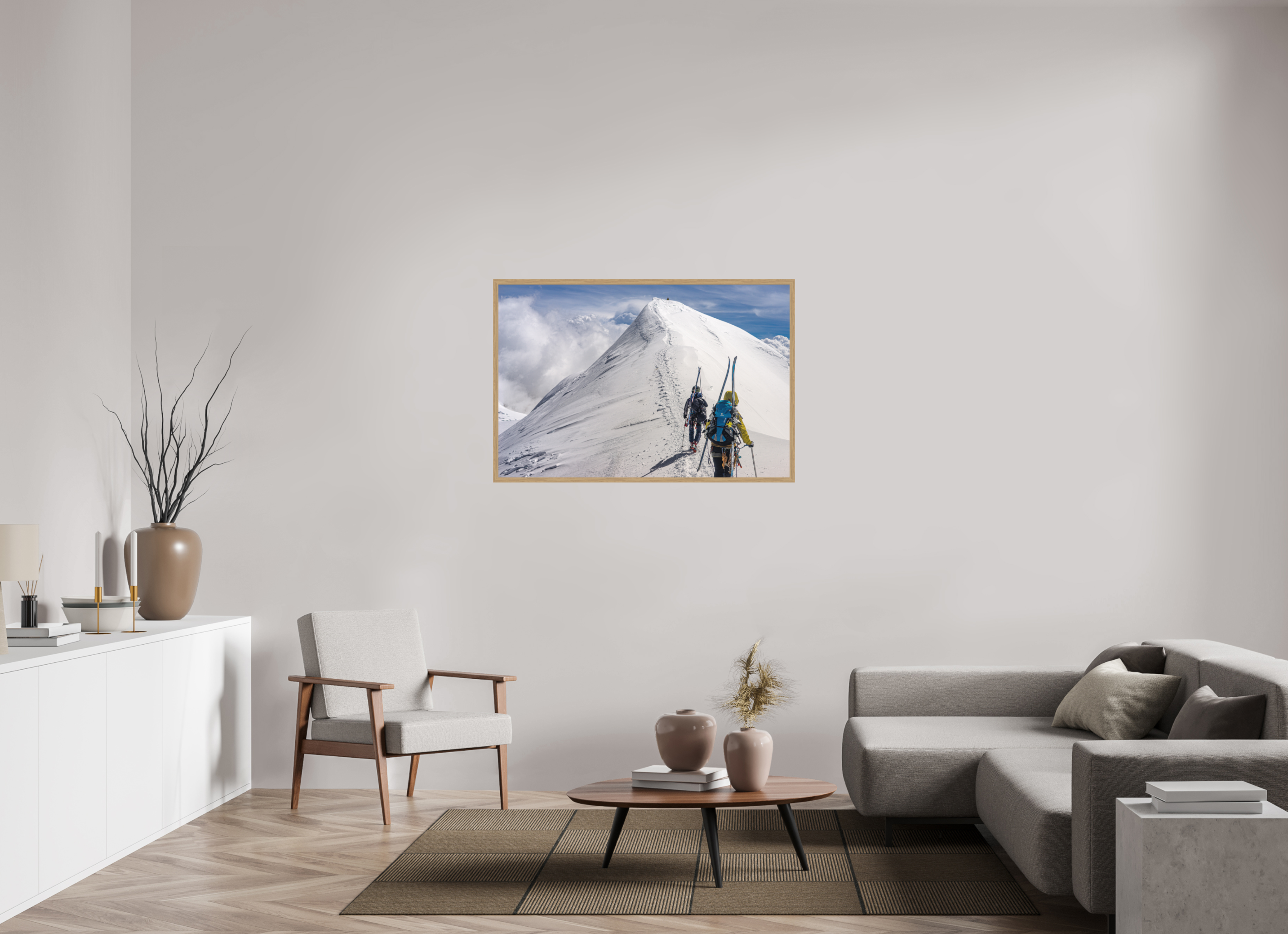 120 x 80 cm, Impression Fine Art encadrée en chêne naturel - mat L'arête de Castor