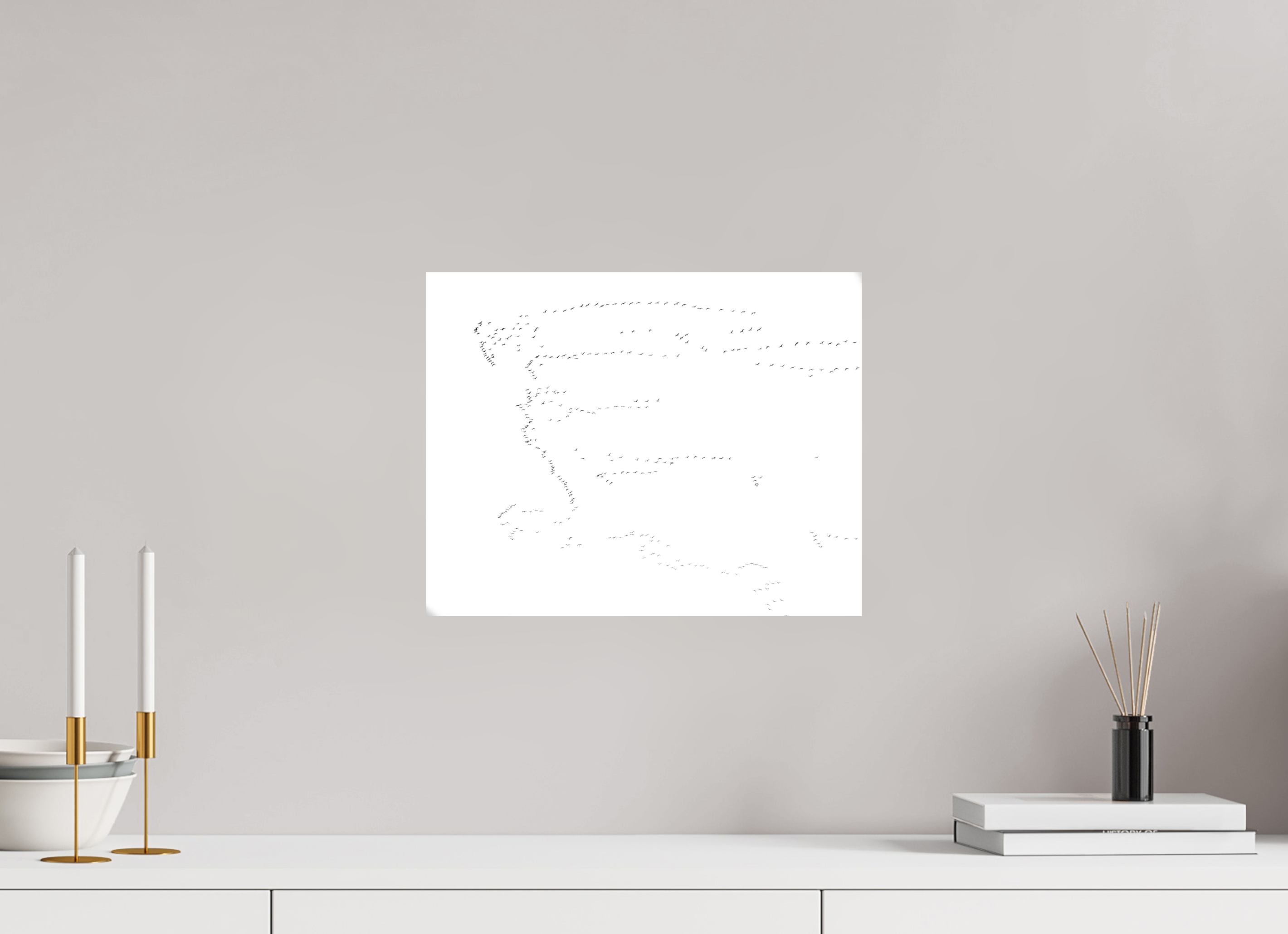 38 x 30 cm, Impression Fine Art sur support rigide - mat Grues I