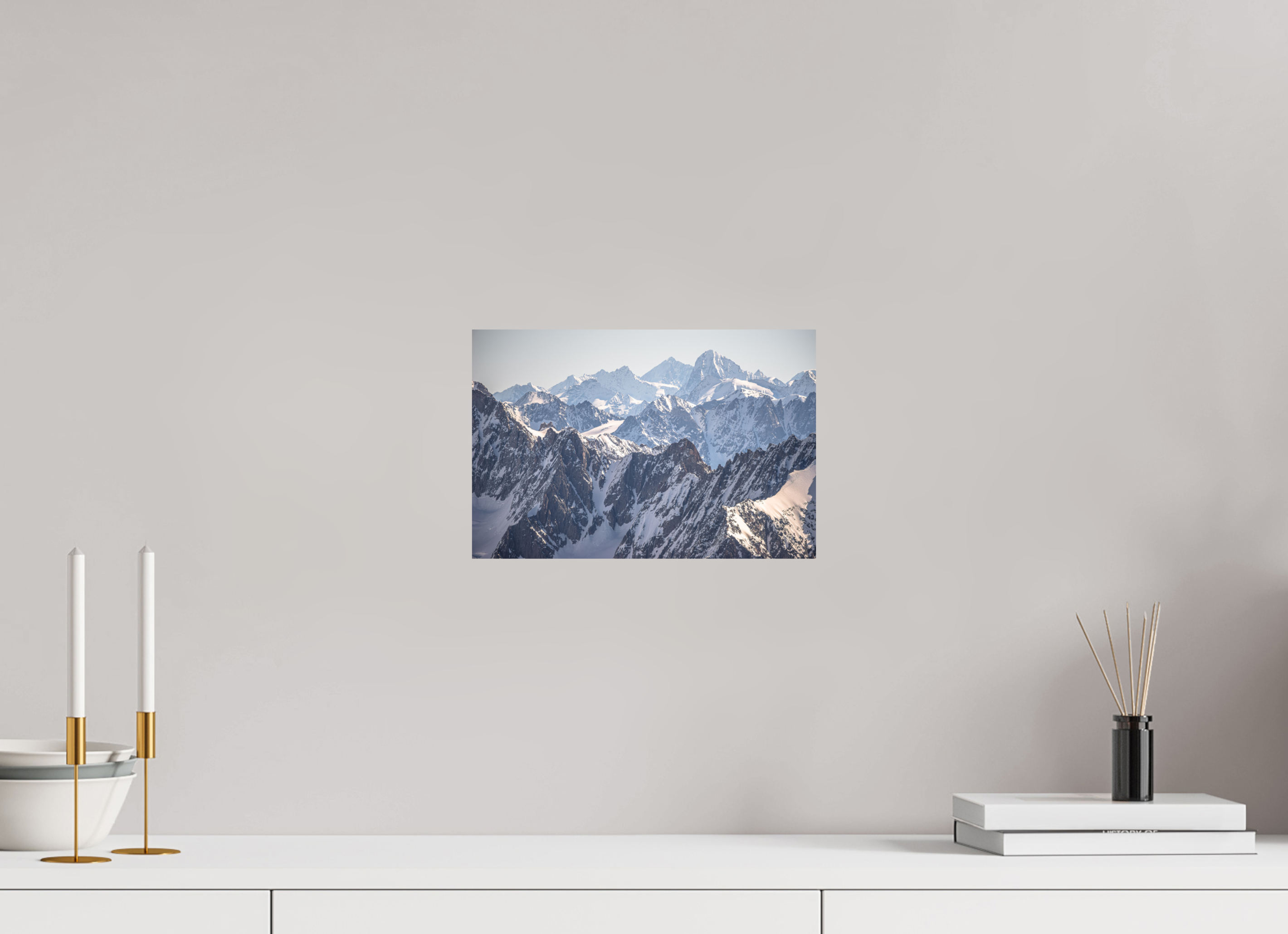 30 x 20 cm, Impression Fine Art sur support rigide - mat Dom des Mischabels et Dent Blanche