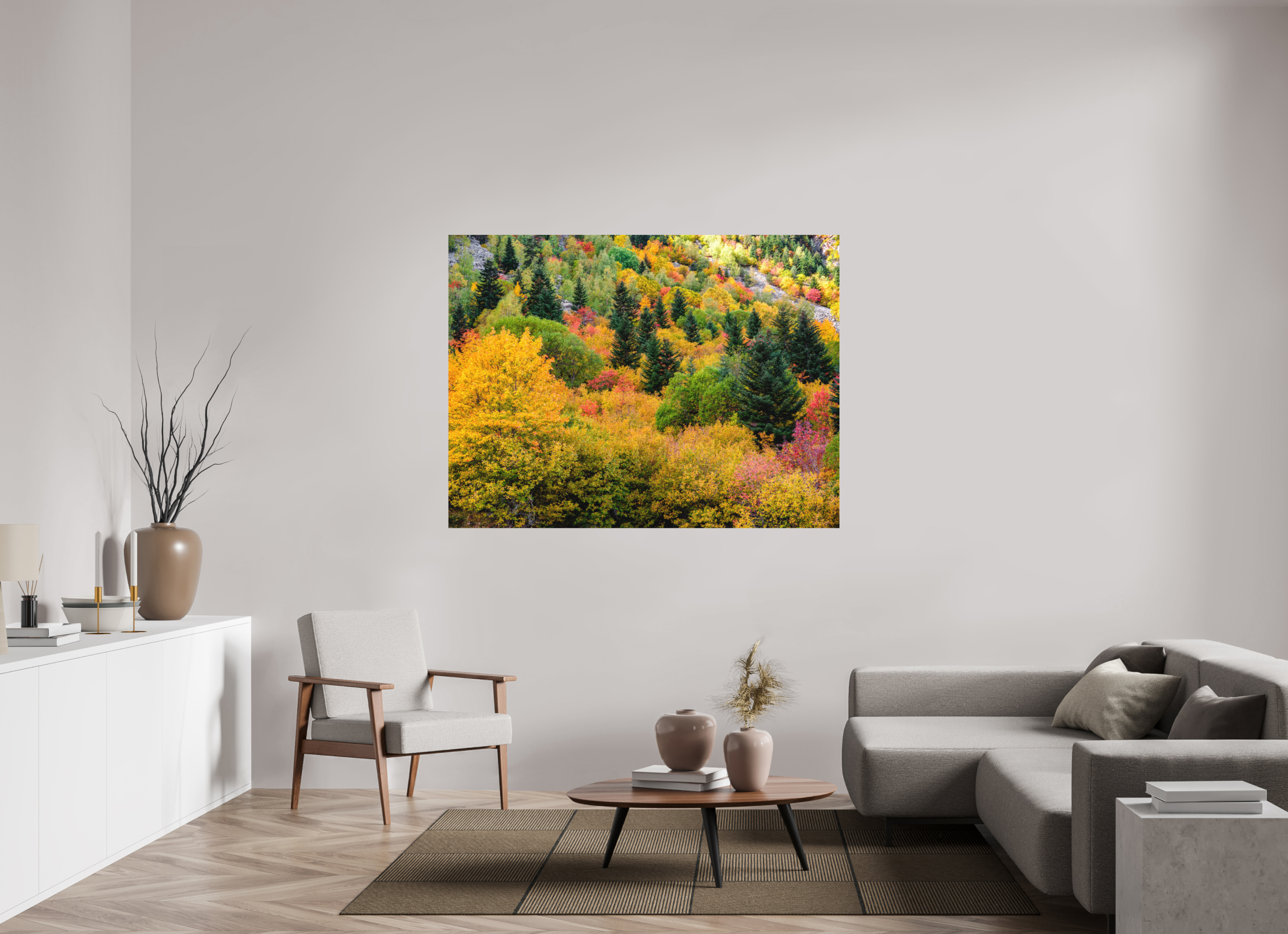 160 x 120 cm, Tirage photo - satiné Forêt de couleurs