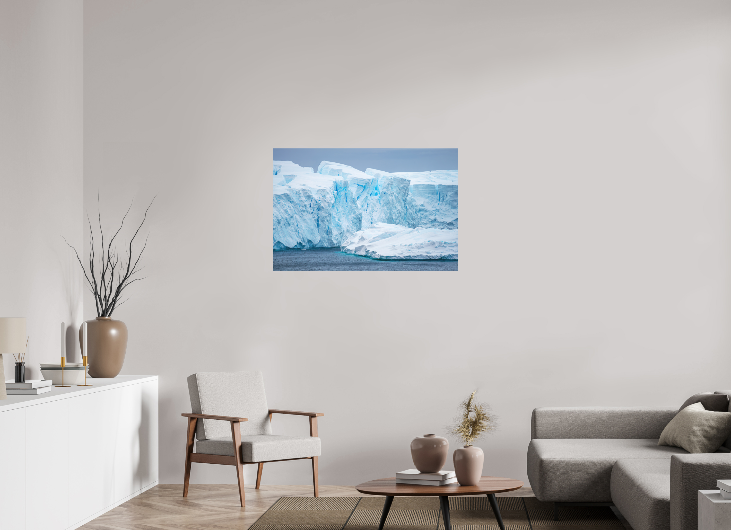105 x 70 cm, Impression Fine Art sur support rigide - mat Falaise de glace