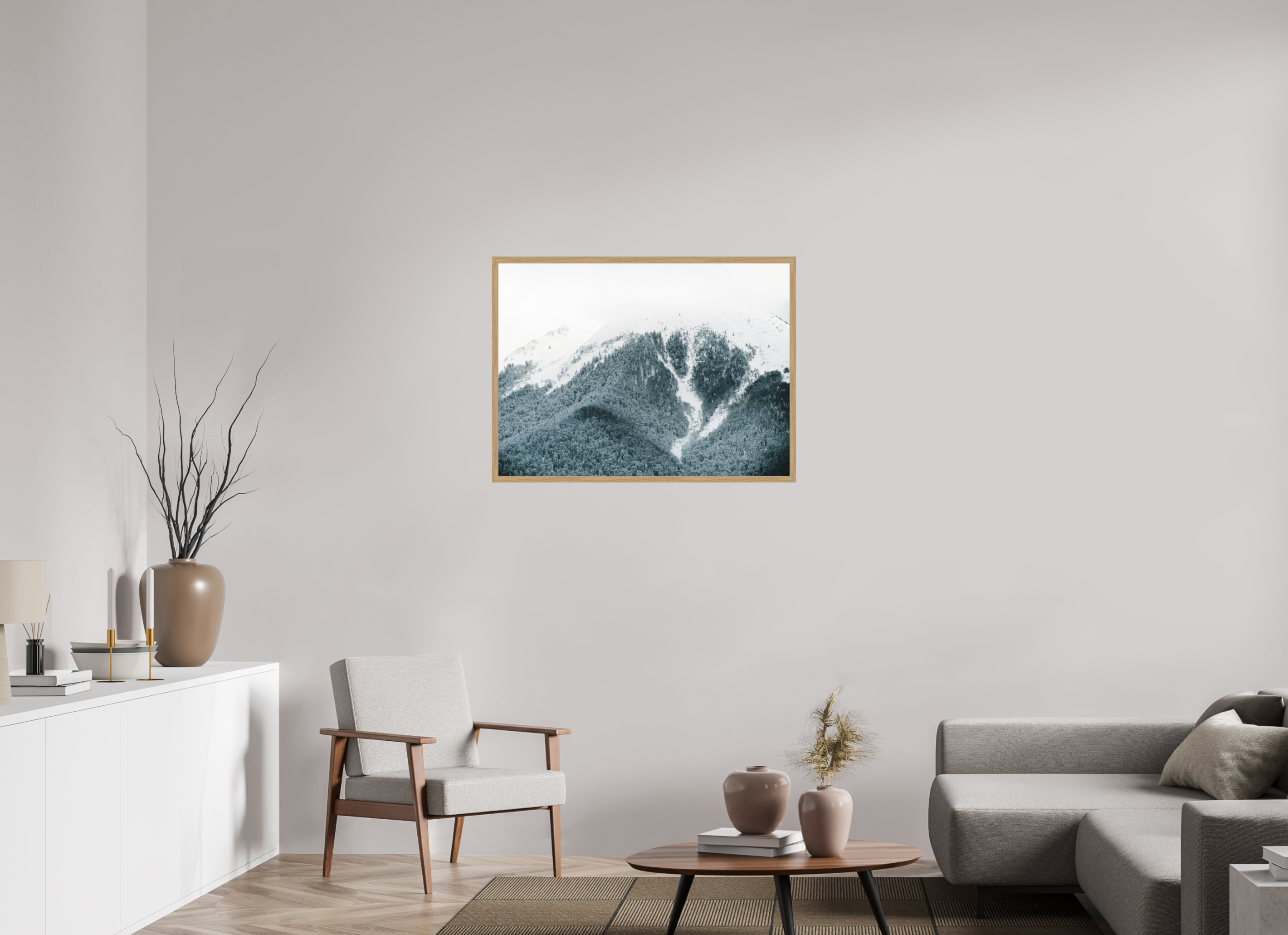 95,2 x 70 cm, Impression Fine Art encadrée en chêne naturel - mat Le Cagire