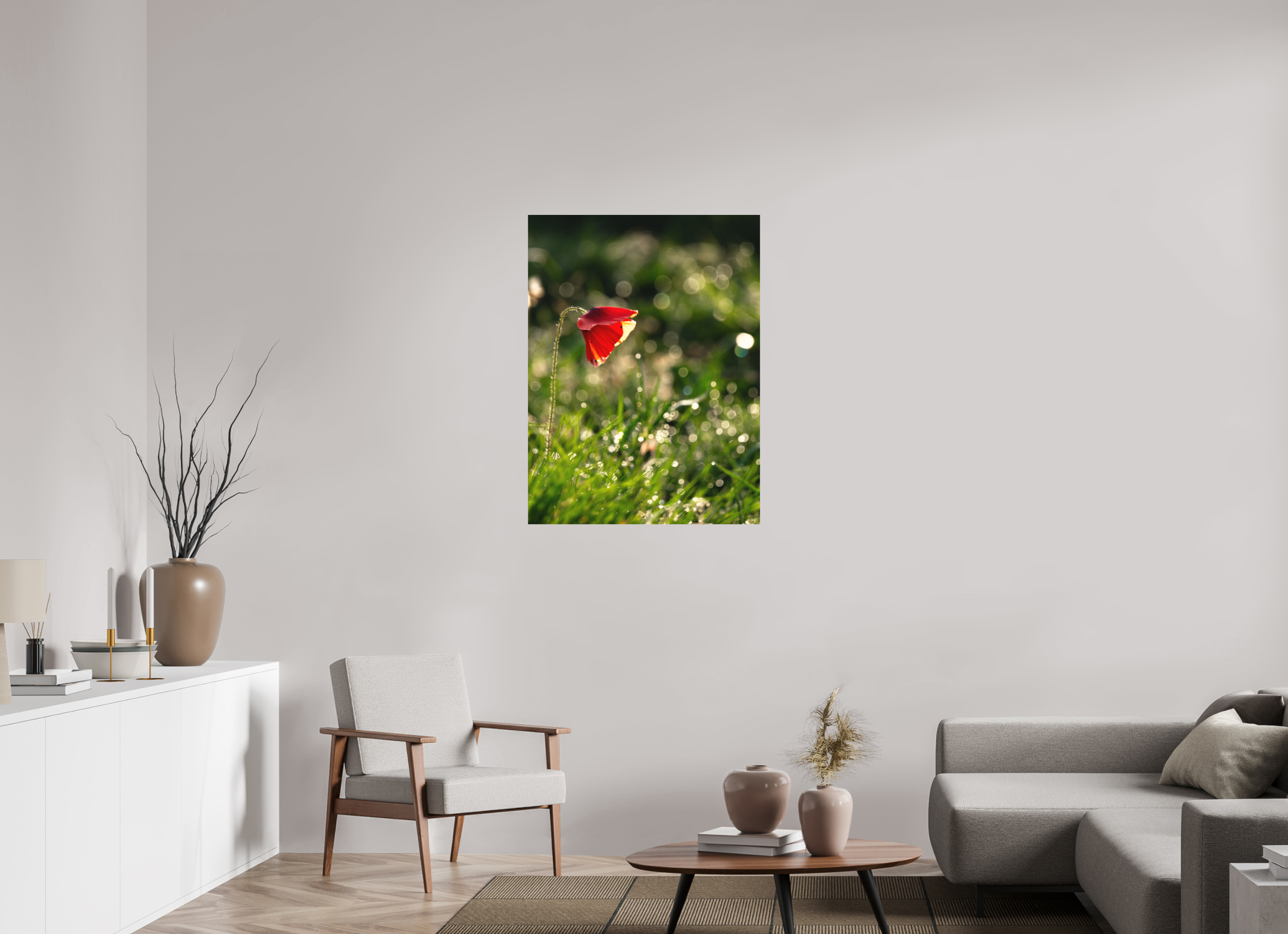 75 x 100 cm, Impression Fine Art sur support rigide - mat coquelicot