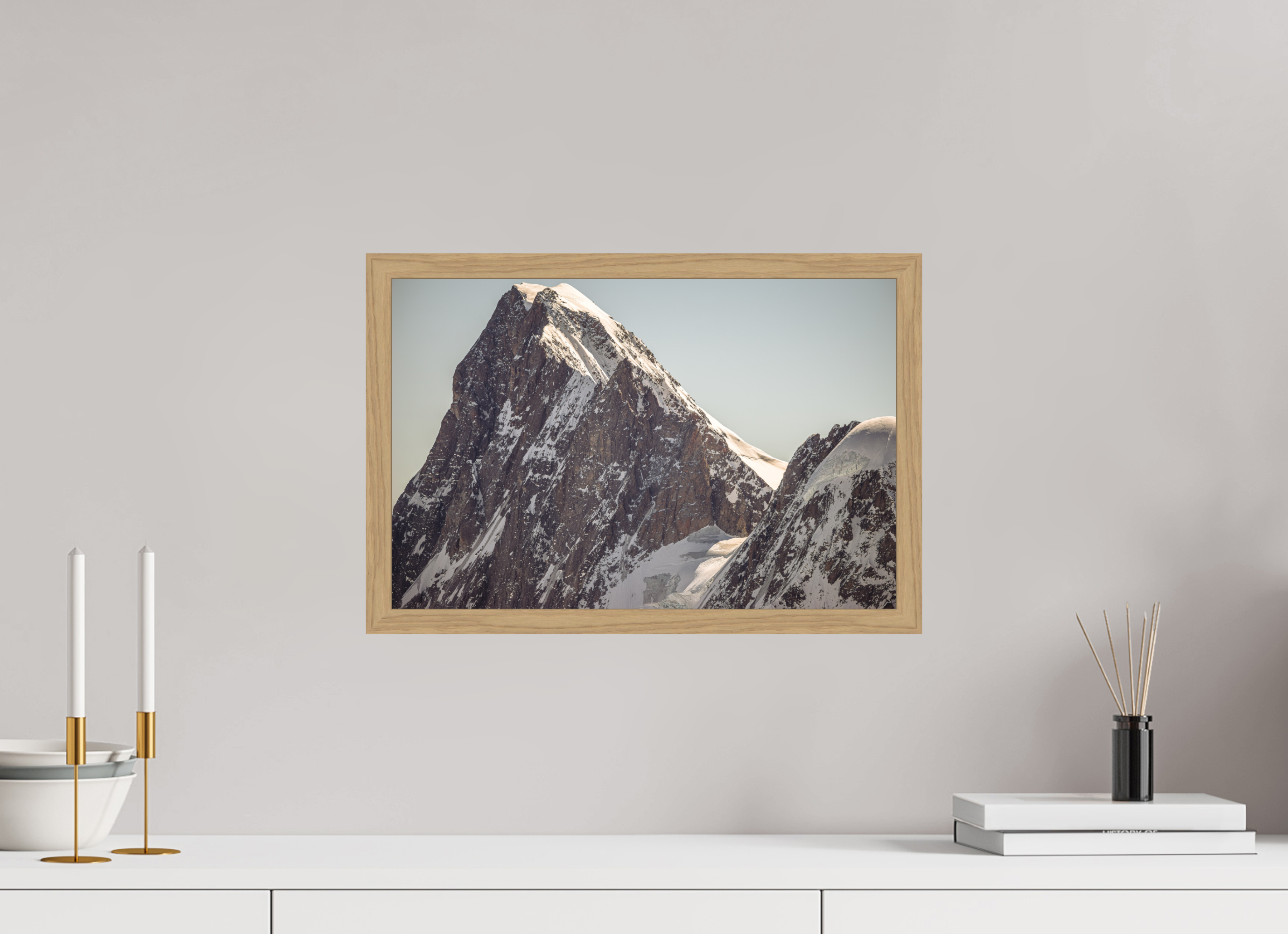 45 x 30 cm, Impression Fine Art encadrée en chêne naturel - mat Les Grandes Jurasses : Pointe Walker