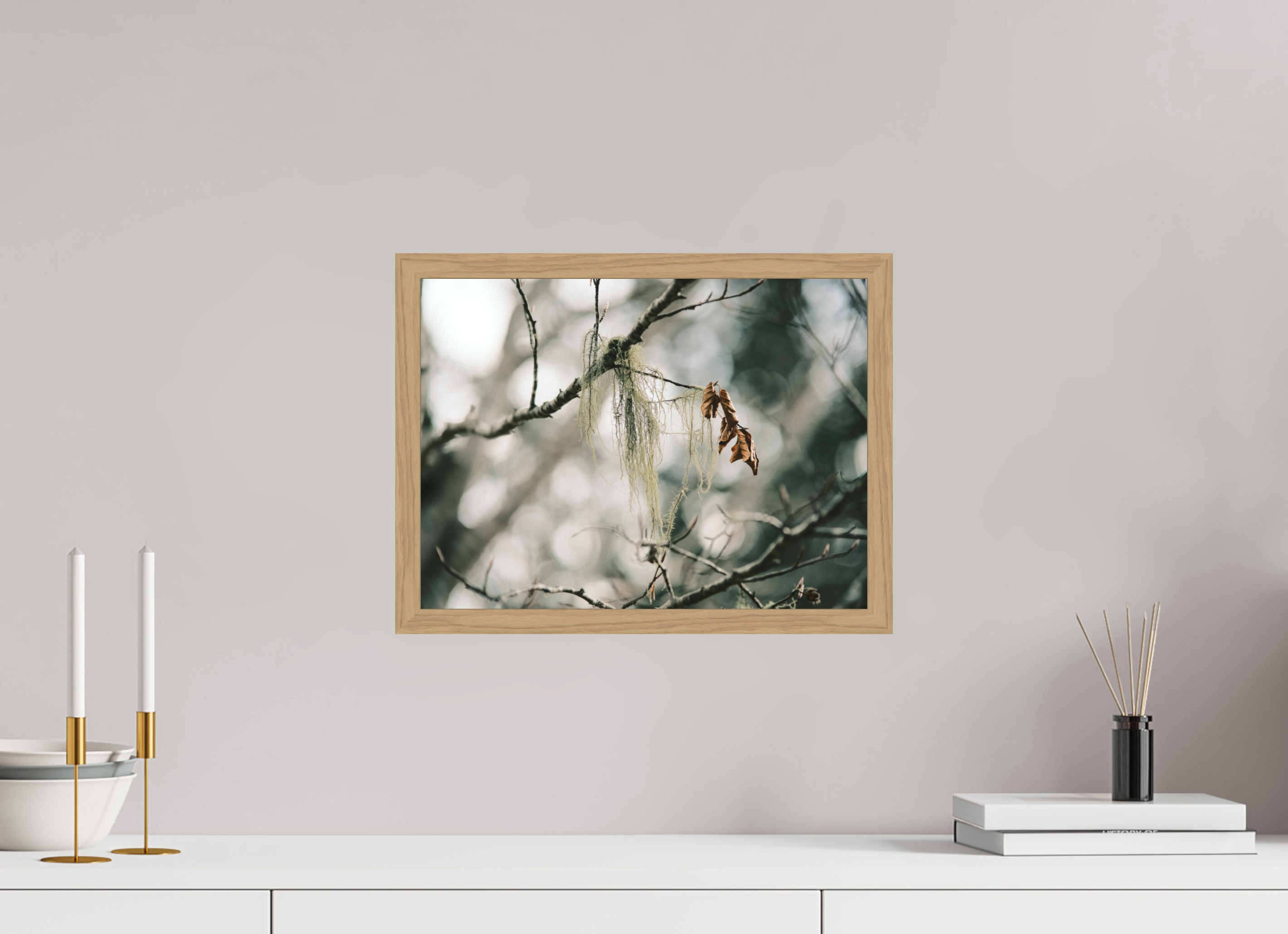 40 x 30 cm, Impression Fine Art encadrée en chêne naturel - mat En dormance