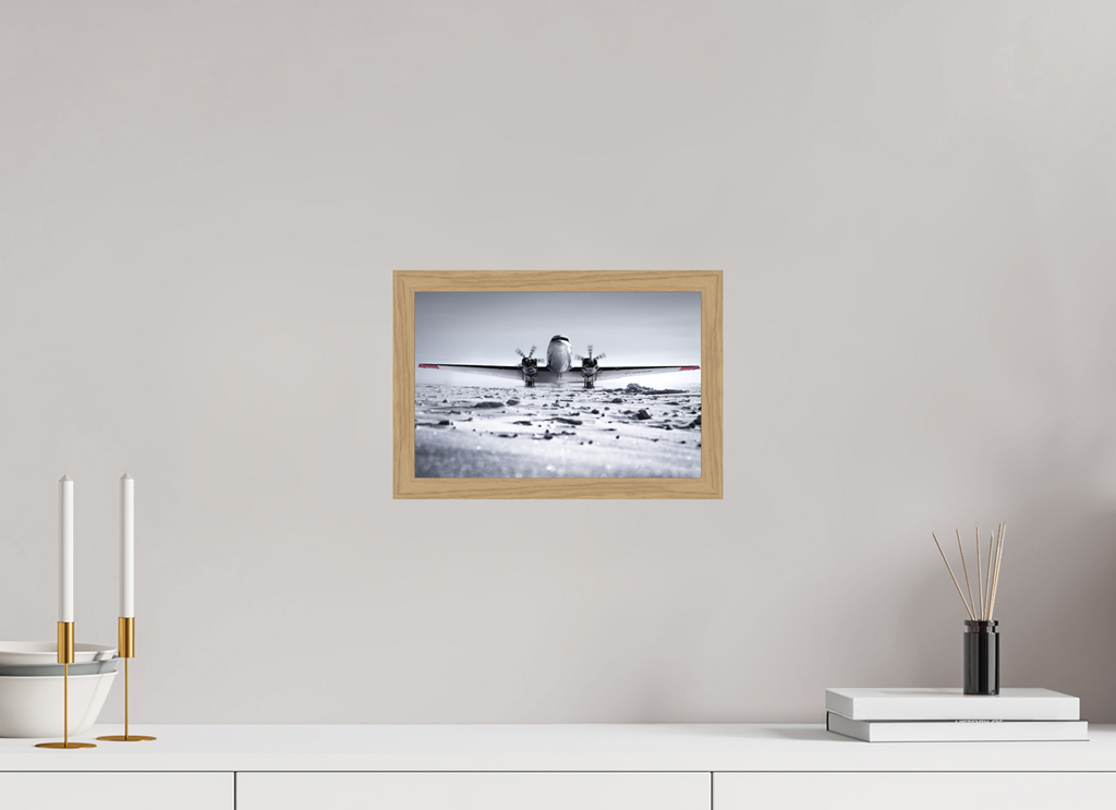 30 x 20 cm, Impression Fine Art encadrée en chêne naturel - mat Paré pour l'Aventure