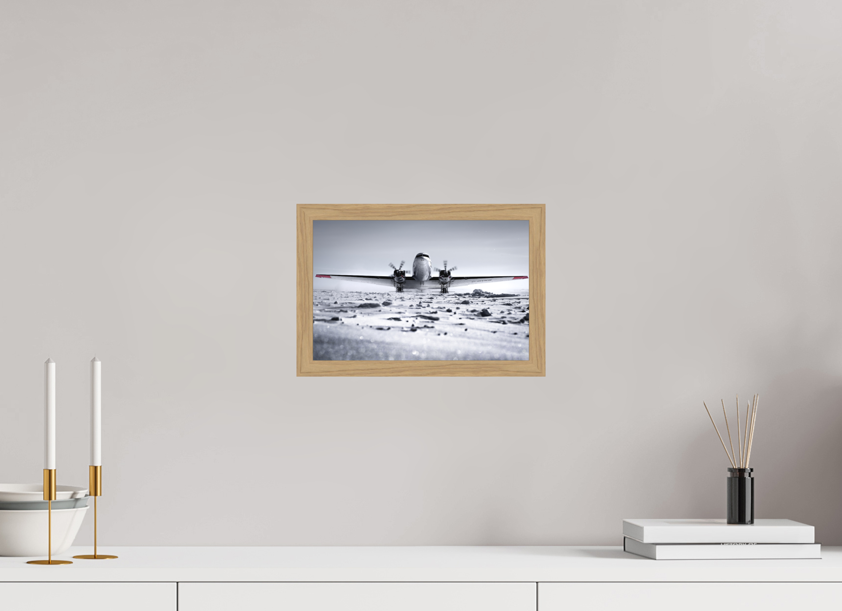 30 x 20 cm, Impression Fine Art encadrée en chêne naturel - mat Paré pour l'Aventure