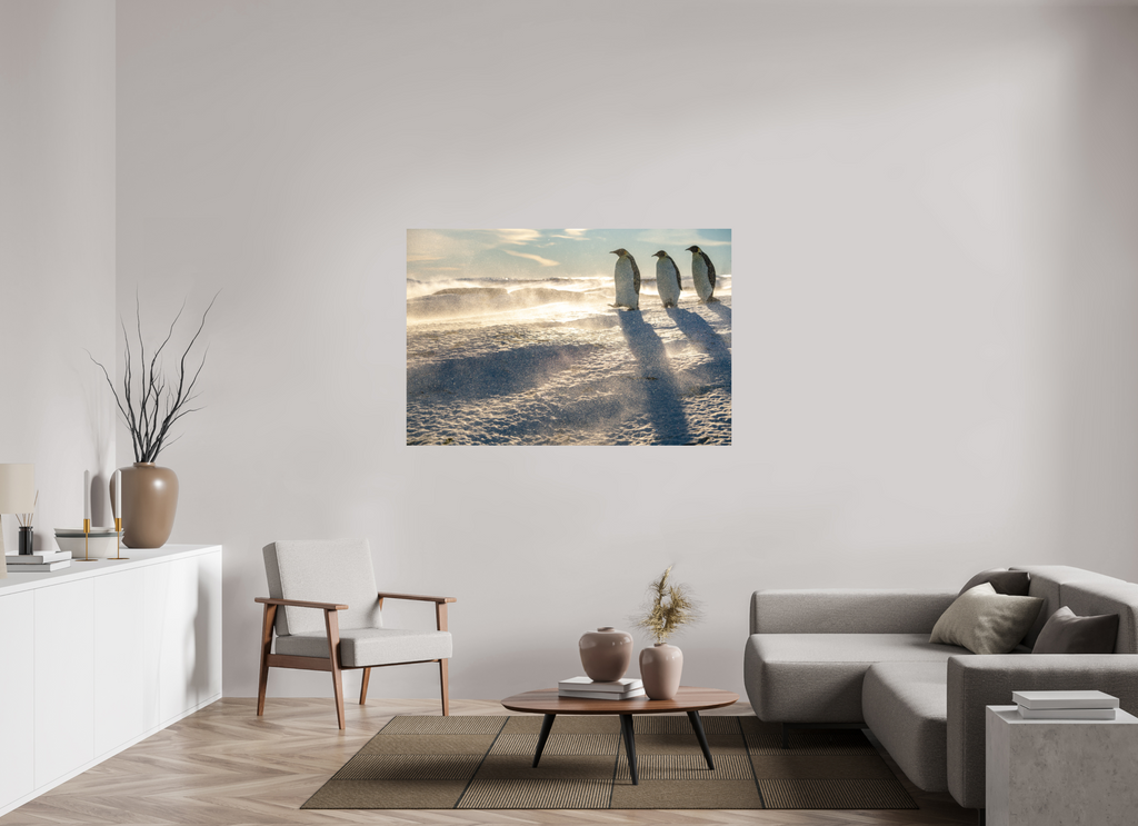 150 x 100 cm, Impression Fine Art sur support rigide - mat La marche des Empereurs