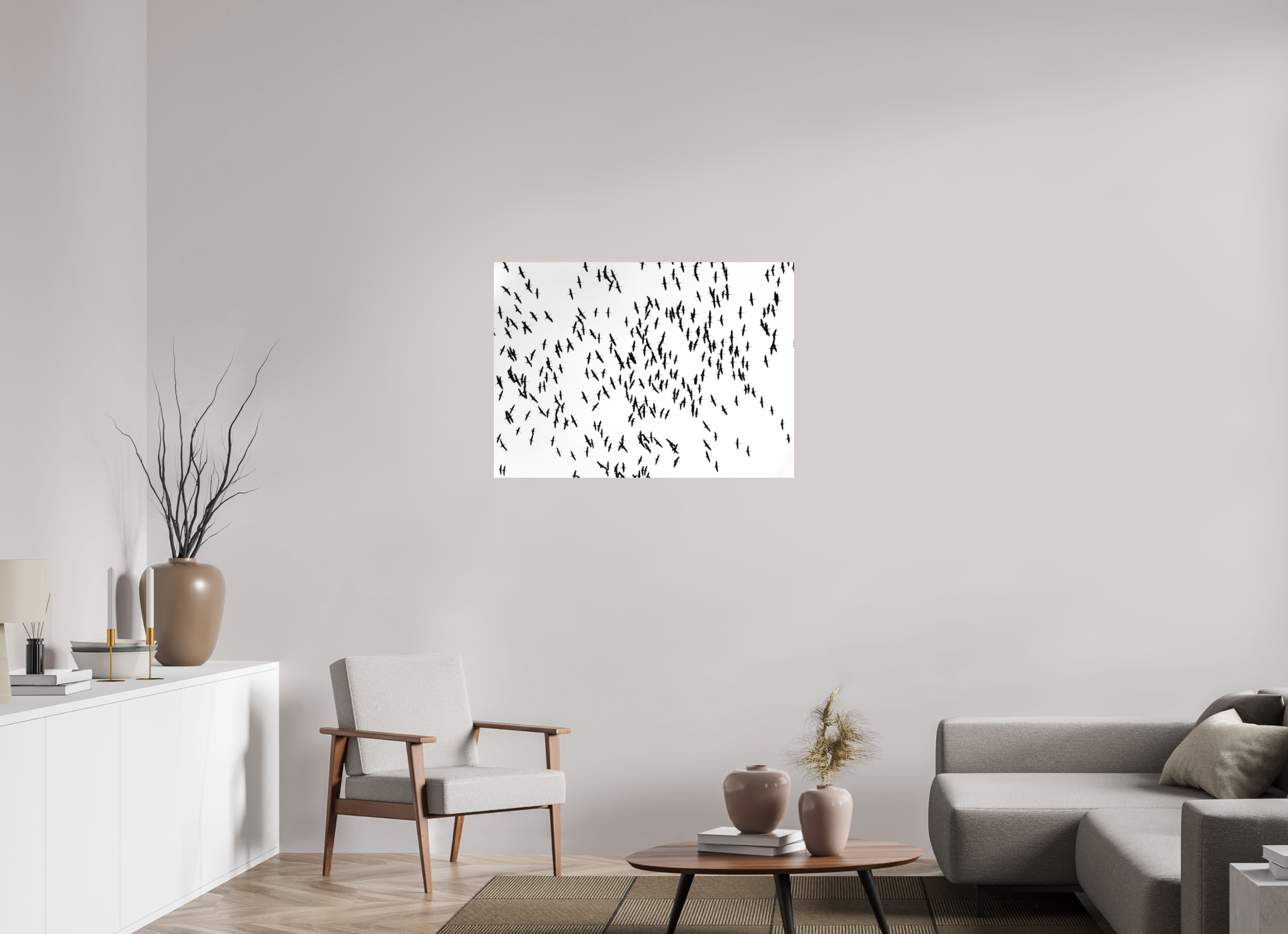 97,4 x 70 cm, Tirage photo - satiné Grues III