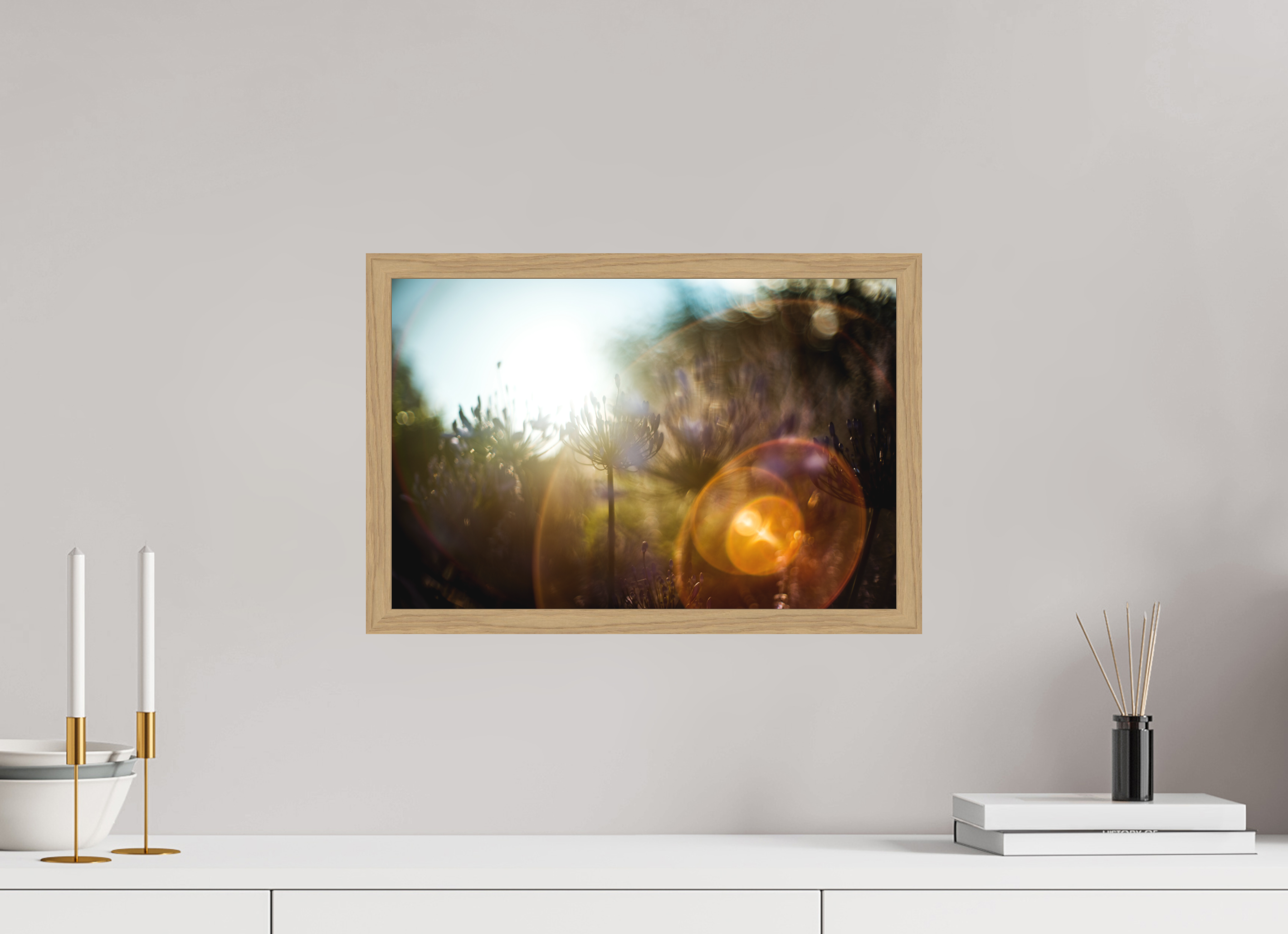 45 x 30 cm, Impression Fine Art encadrée en chêne naturel - mat lumière