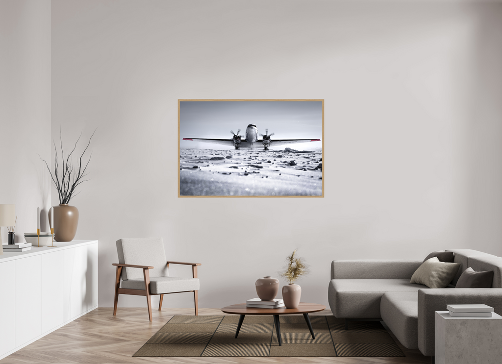 150 x 100 cm, Impression Fine Art encadrée en chêne naturel - mat Paré pour l'Aventure