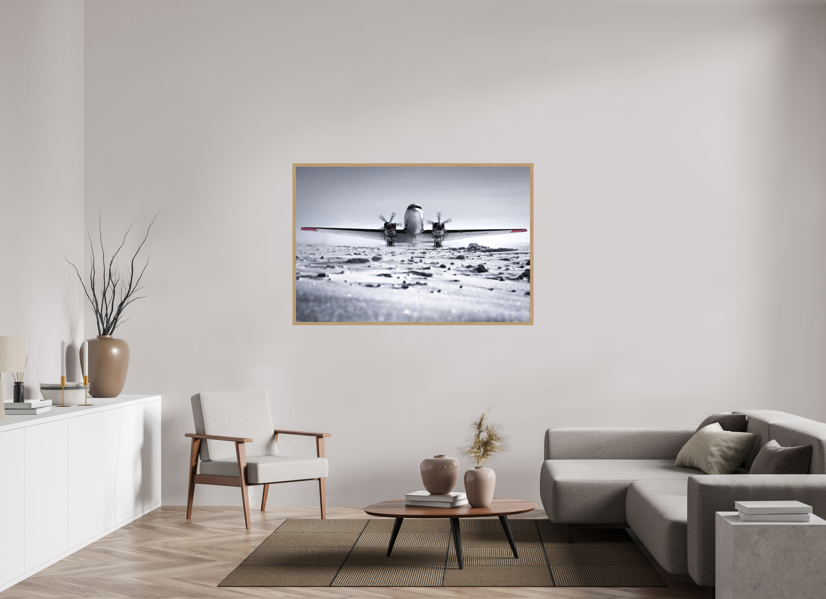 150 x 100 cm, Impression Fine Art encadrée en chêne naturel - mat Paré pour l'Aventure