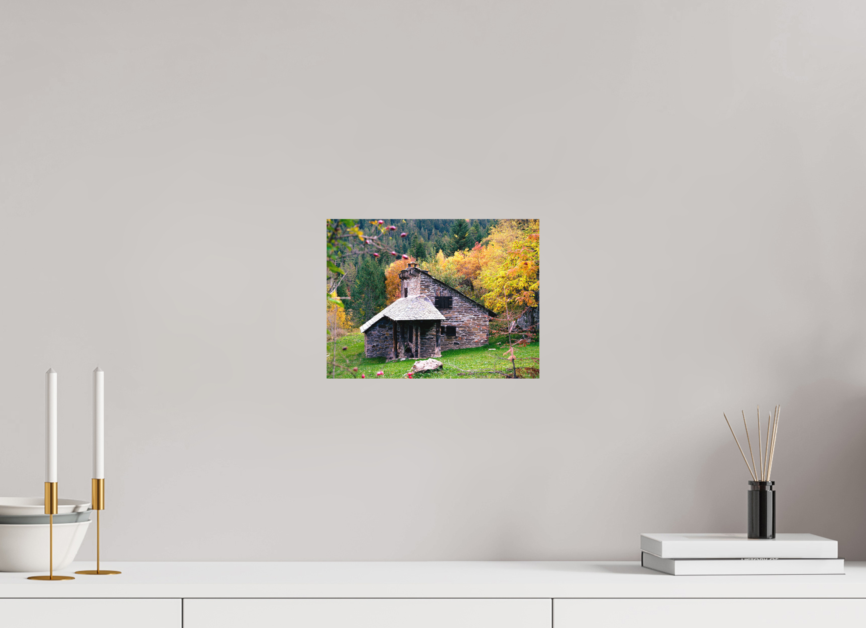 28 x 21 cm, Impression Fine Art - mat Une petite maison dans la prairie