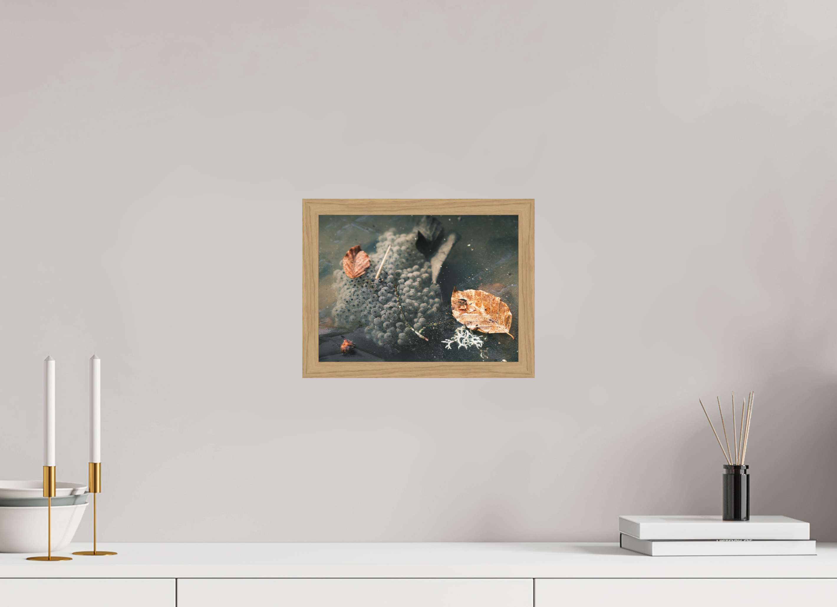 28 x 21 cm, Impression Fine Art encadrée en chêne naturel - mat Oeufs