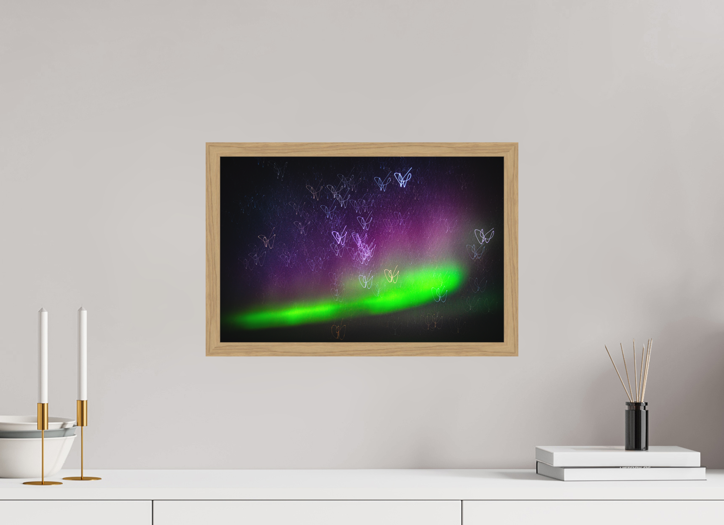 45 x 30 cm, Impression Fine Art encadrée en chêne naturel - mat Danse céleste