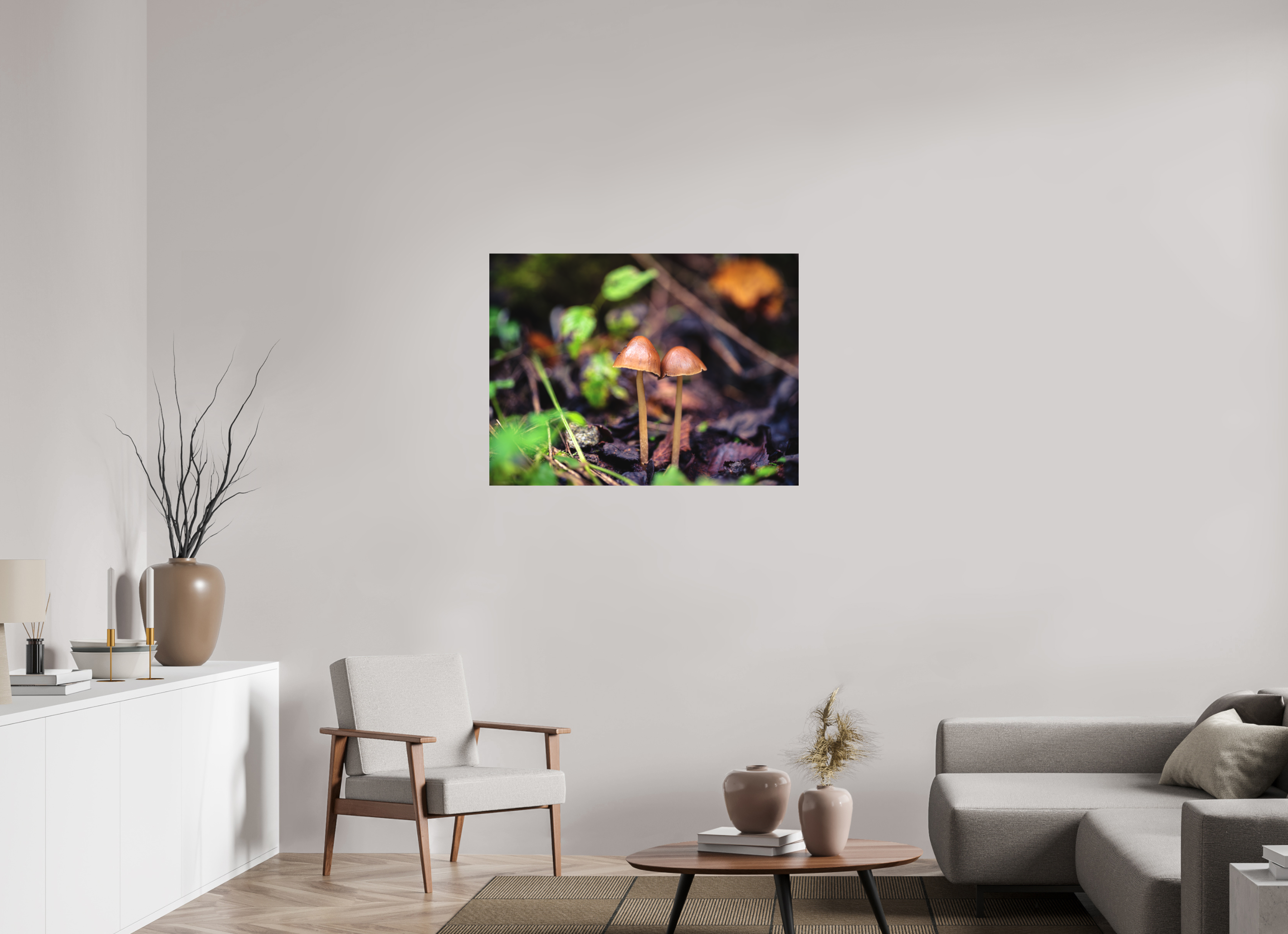 100 x 75 cm, Impression Fine Art sur support rigide - mat Champignons