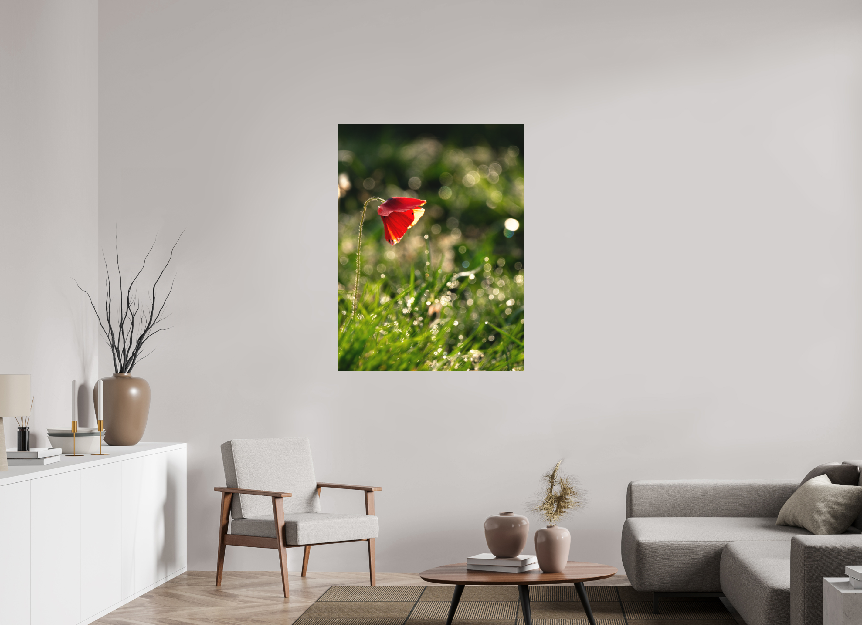 90 x 120 cm, Impression Fine Art - mat coquelicot