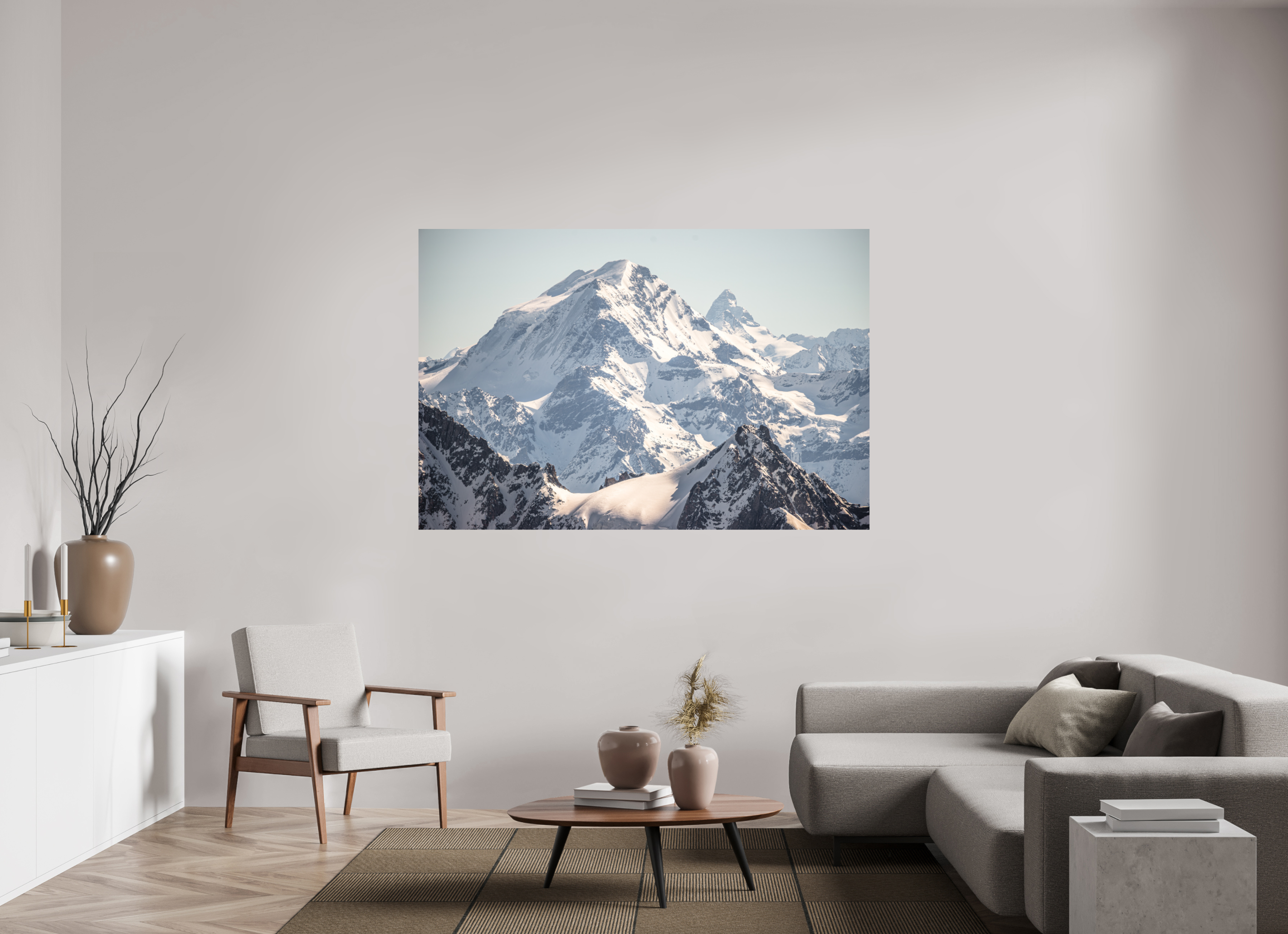 180 x 120 cm, Tirage photo - satiné Grand Combin et Cervin