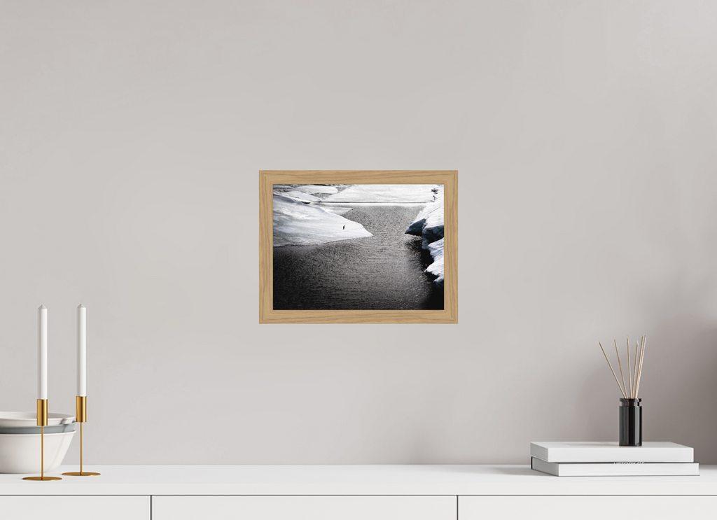 28 x 21 cm, Impression Fine Art encadrée en chêne naturel - mat Retour de pêche