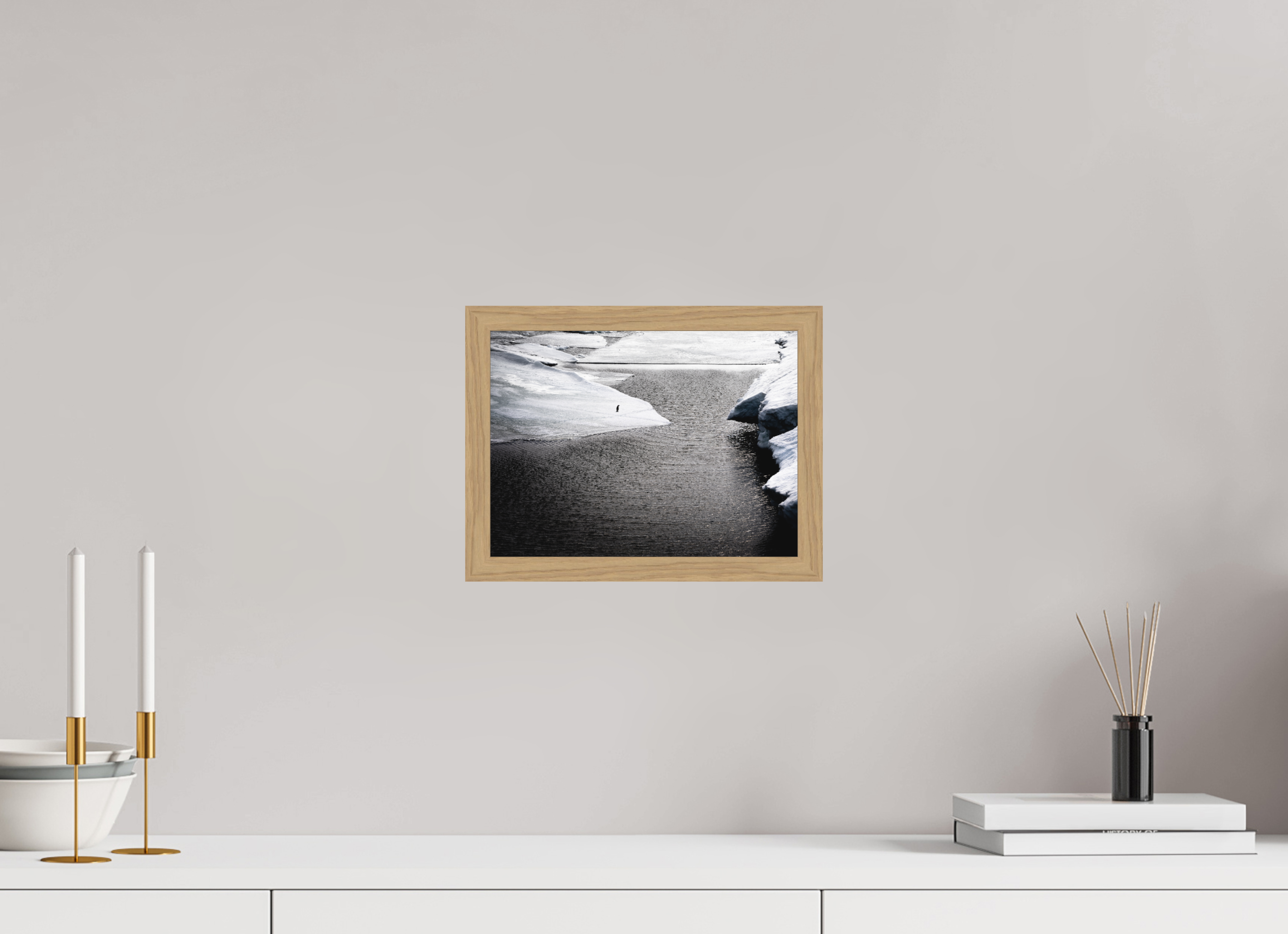 28 x 21 cm, Impression Fine Art encadrée en chêne naturel - mat Retour de pêche