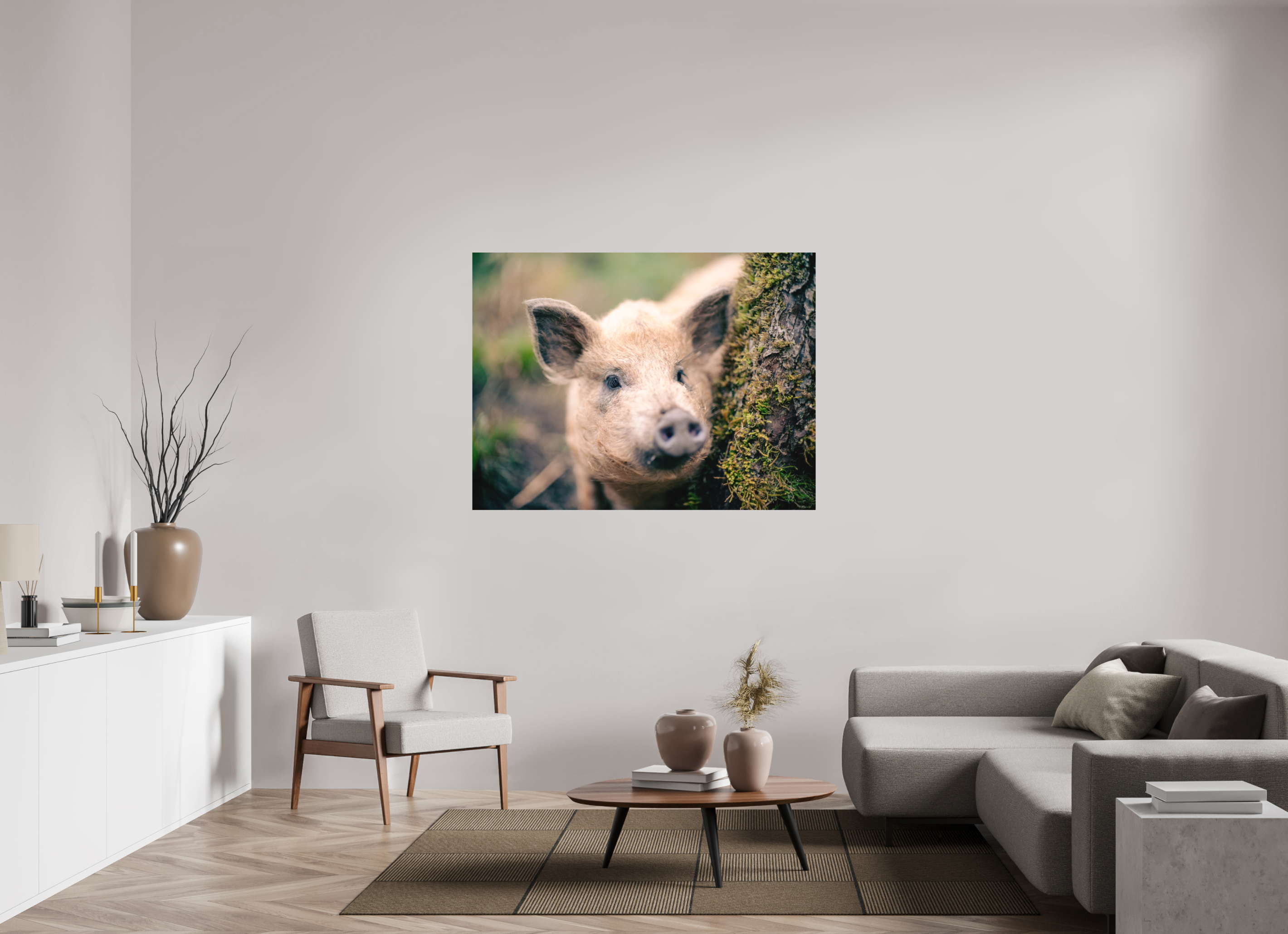 140 x 105 cm, Impression Fine Art sur support rigide - mat Cochon