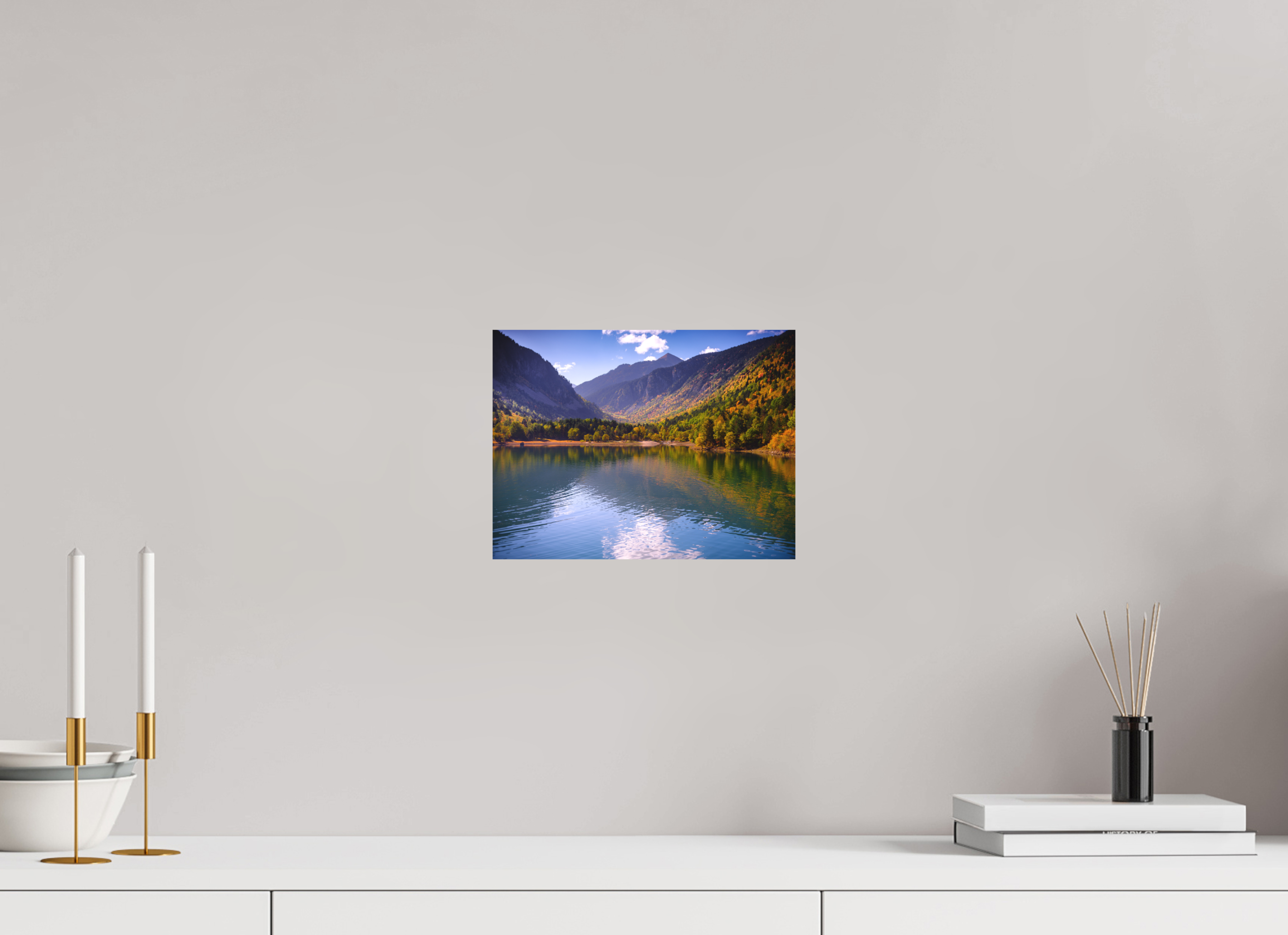 26,4 x 20 cm, Impression Fine Art sur support rigide - mat Lac et automne