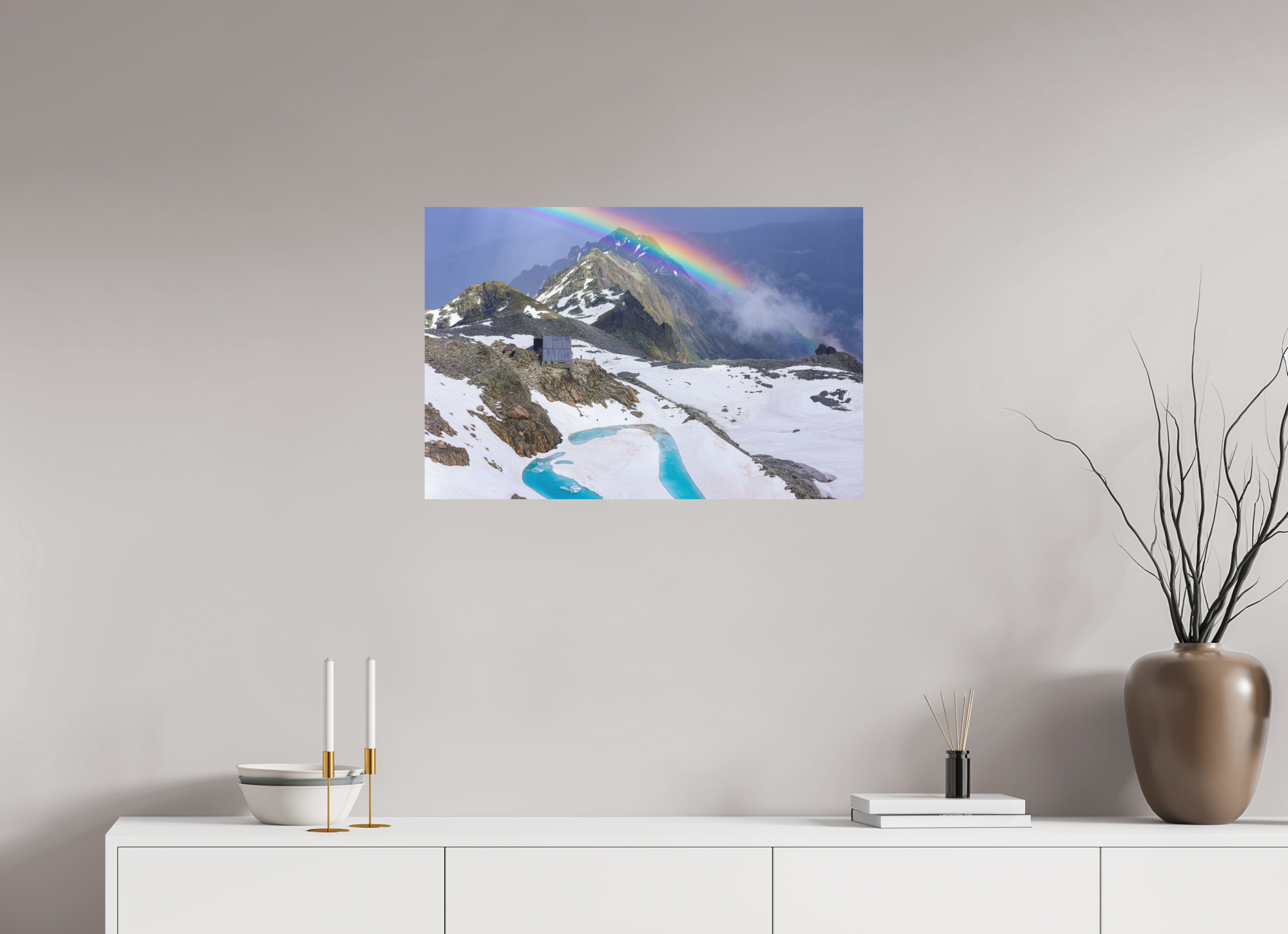 75 x 50 cm, Impression Fine Art sur support rigide - mat Cabane d'Orny