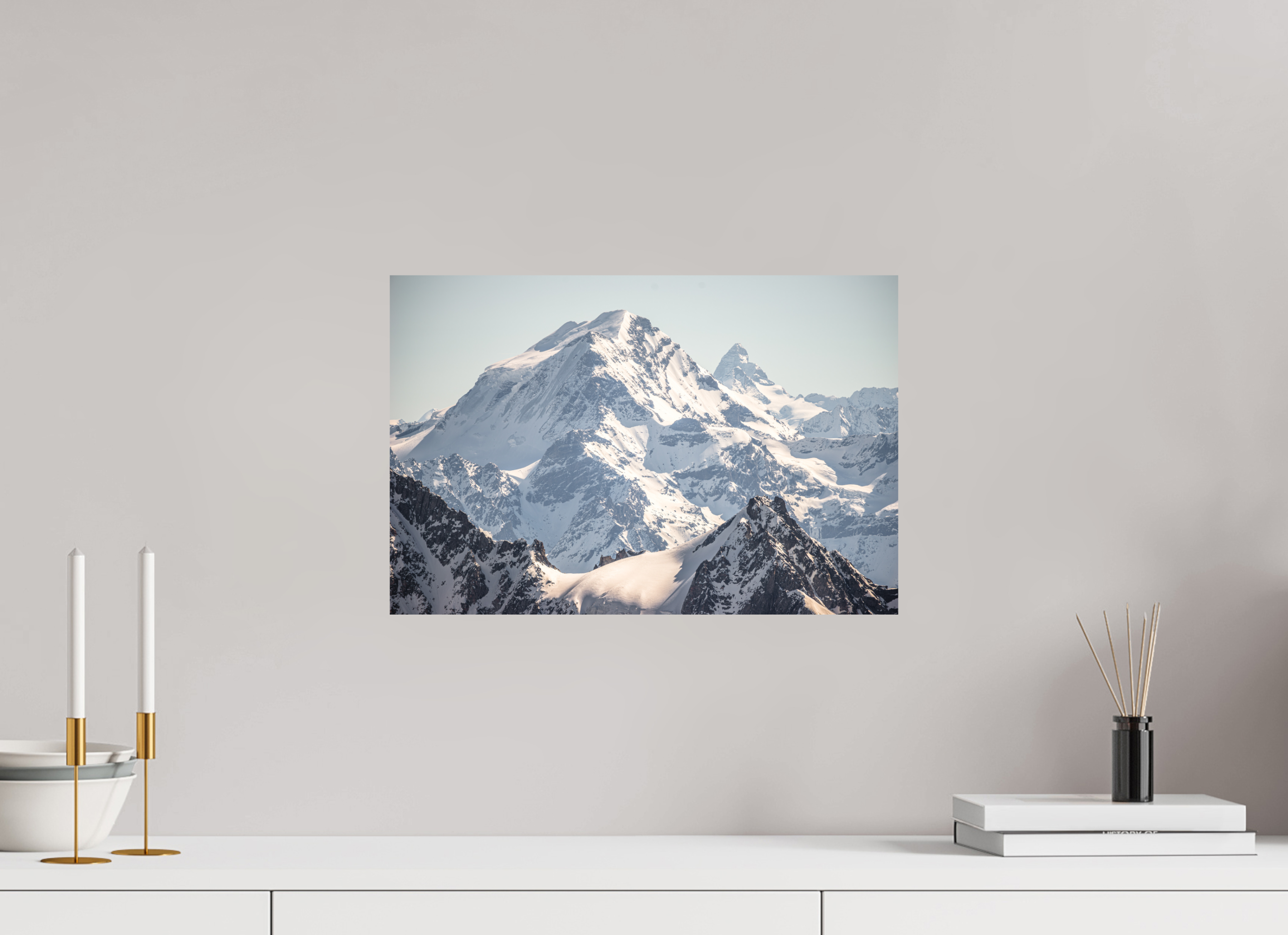 45 x 30 cm, Impression Fine Art - mat Grand Combin et Cervin
