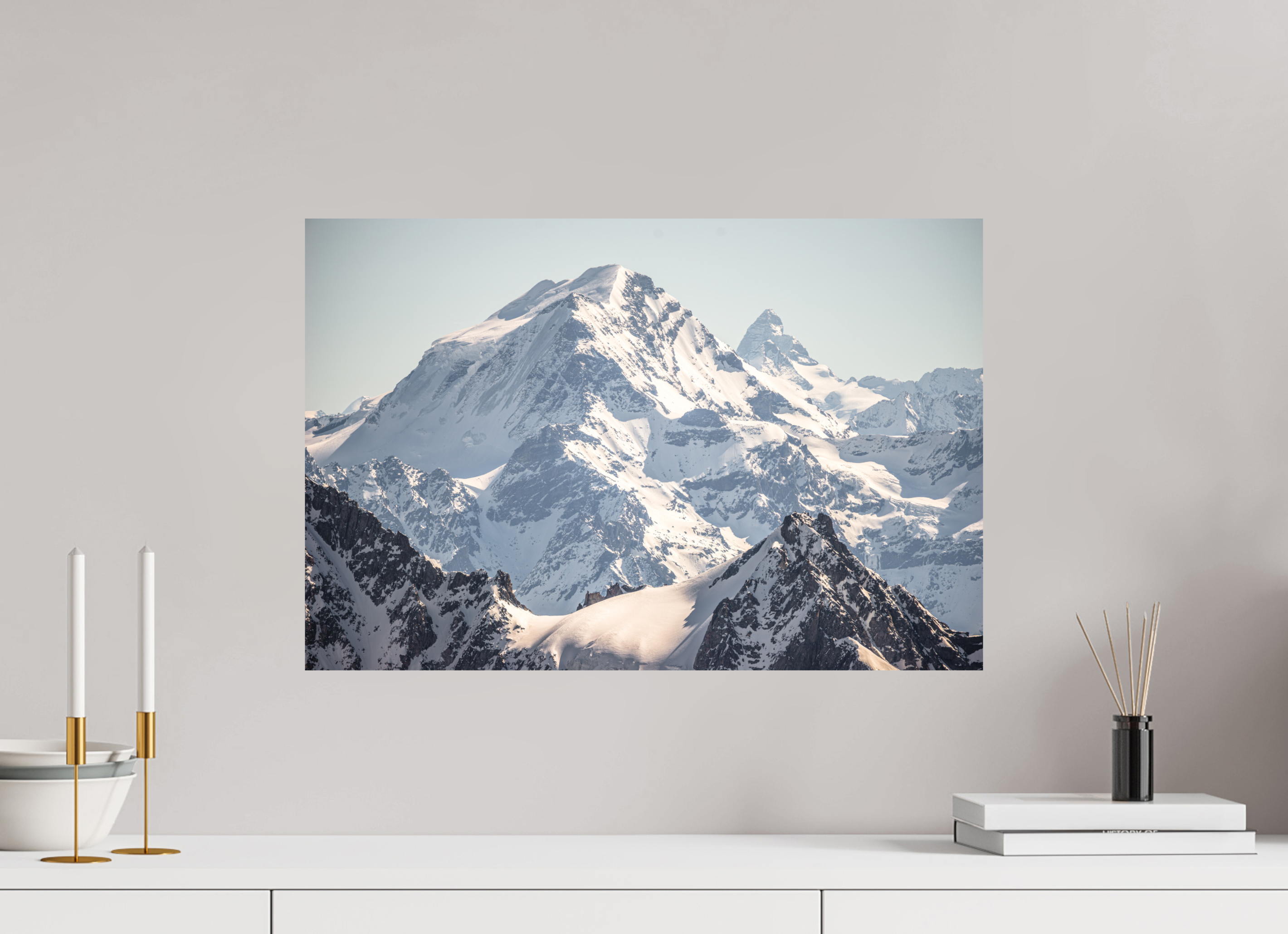 60 x 40 cm, Tirage photo - satiné Grand Combin et Cervin