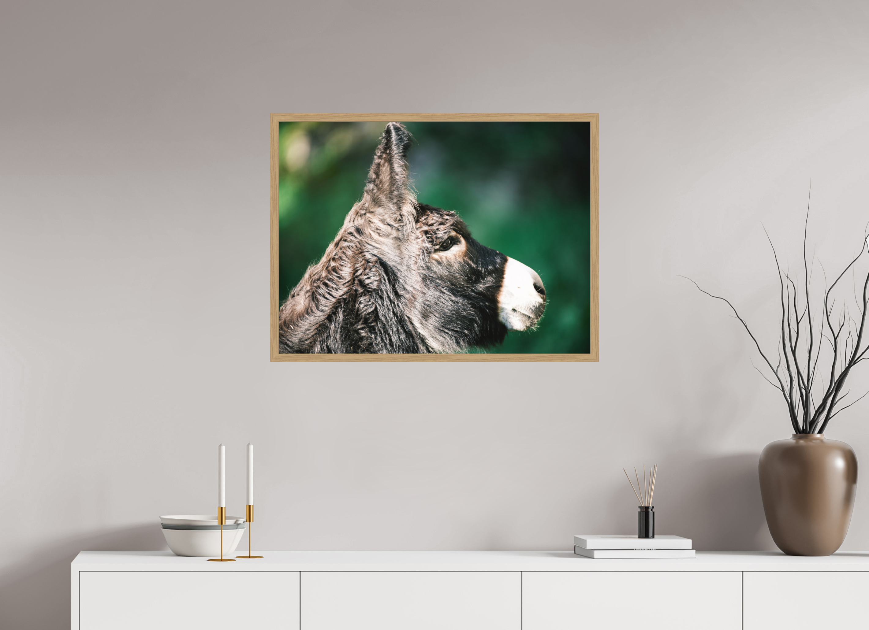 80 x 60 cm, Impression Fine Art encadrée en chêne naturel - mat Ane