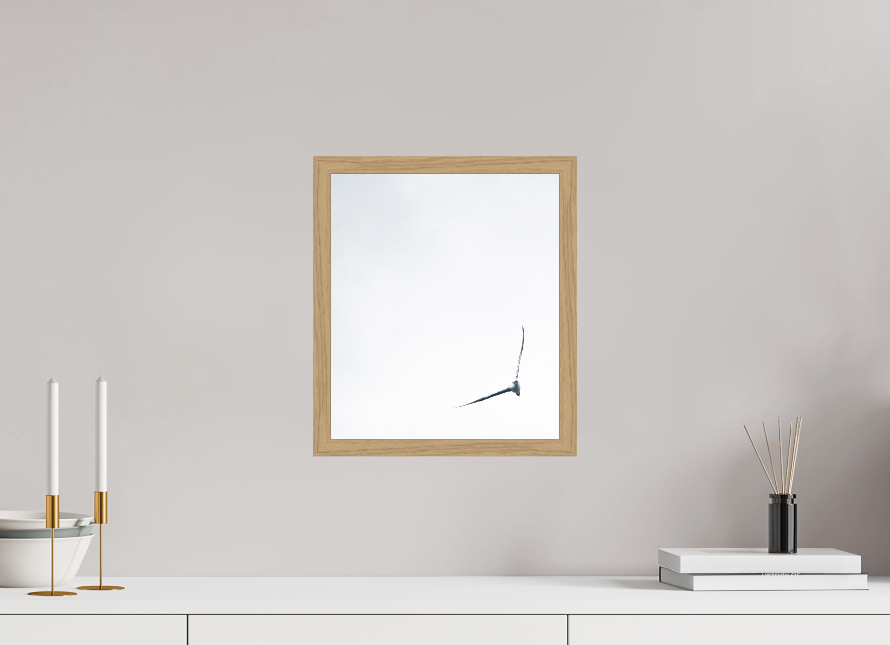 30 x 34,6 cm, Impression Fine Art encadrée en chêne naturel - mat fou de bassan