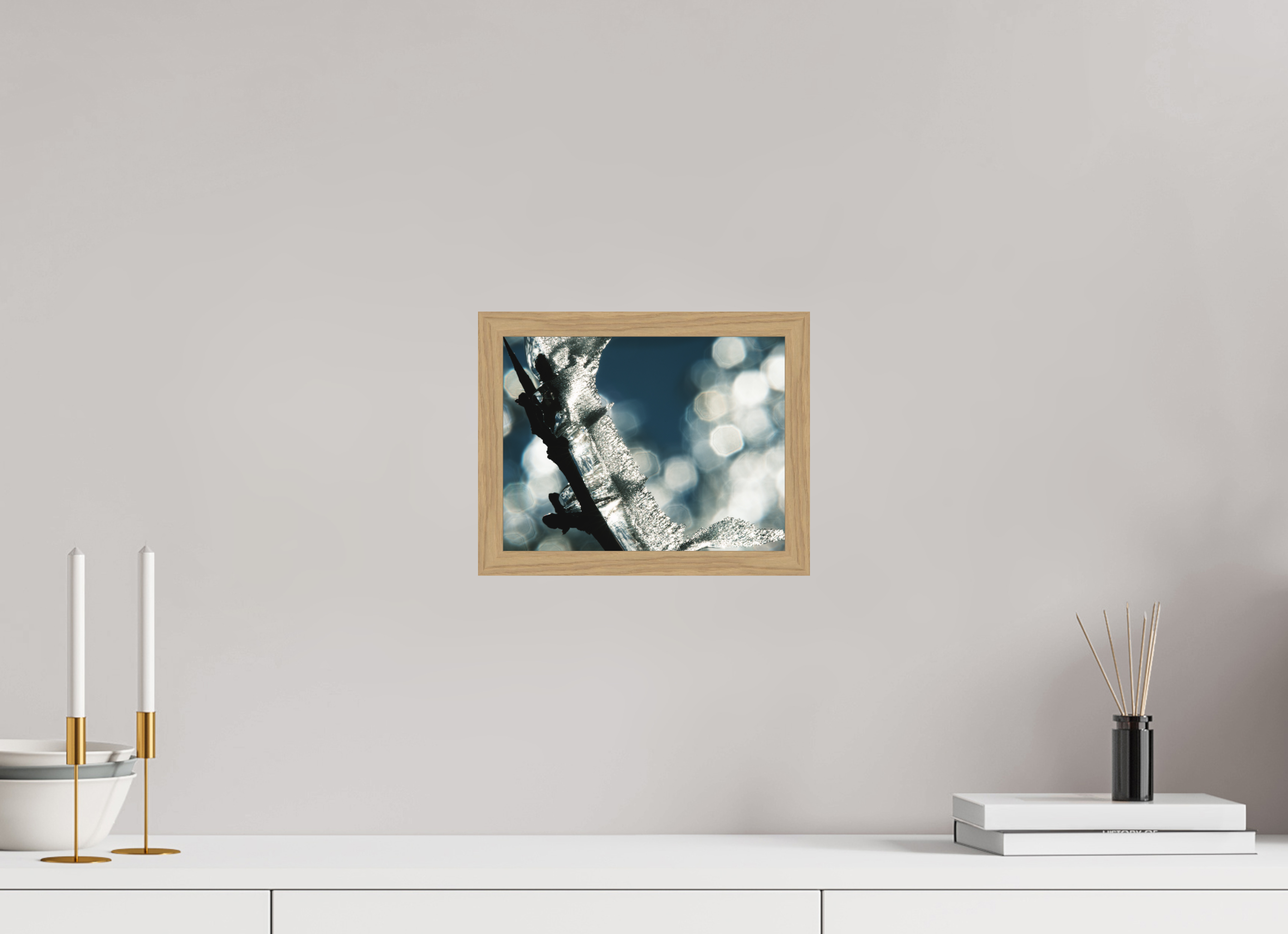 25,8 x 20 cm, Impression Fine Art encadrée en chêne naturel - mat Givré