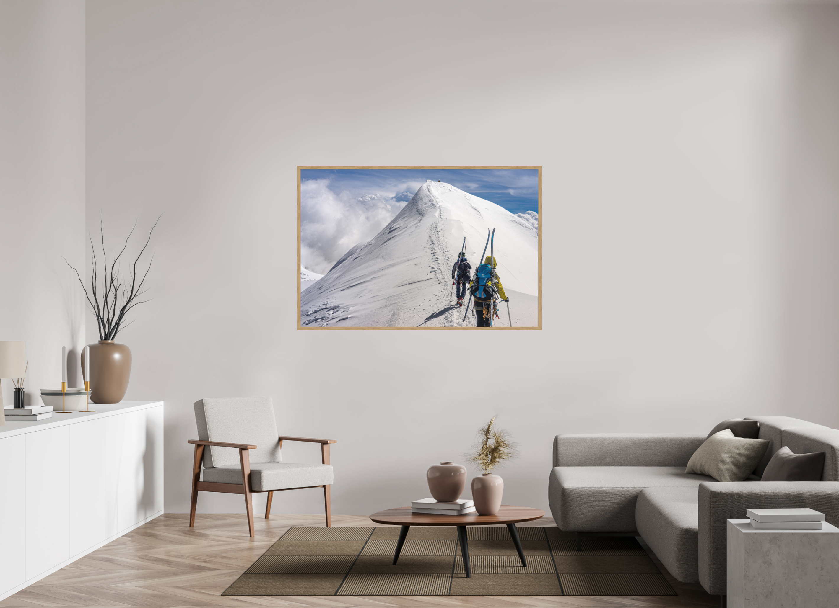 150 x 100 cm, Impression Fine Art encadrée en chêne naturel - mat L'arête de Castor
