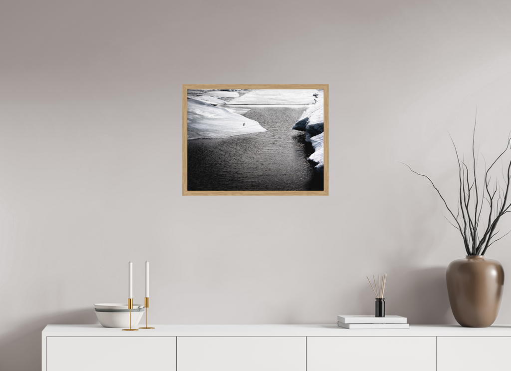 60 x 45 cm, Impression Fine Art encadrée en chêne naturel - mat Retour de pêche