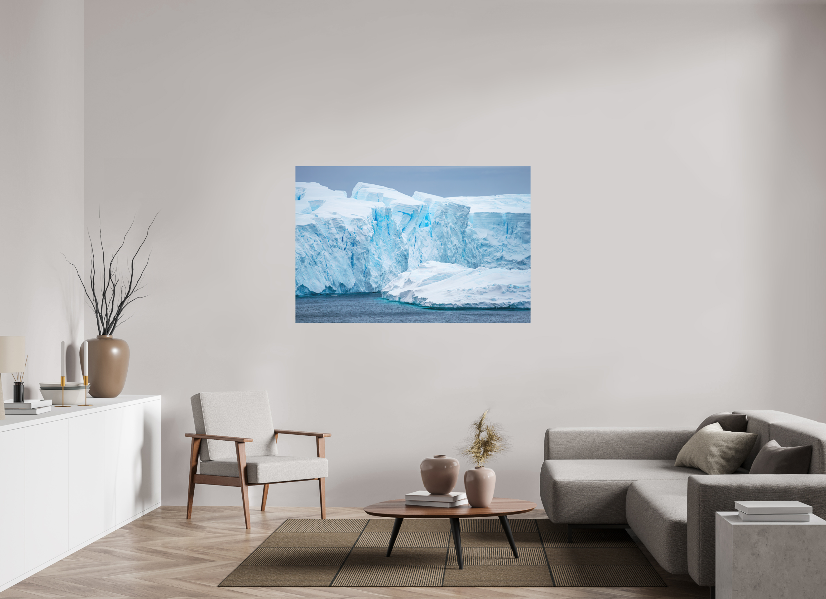 150 x 100 cm, Impression Fine Art - mat Falaise de glace