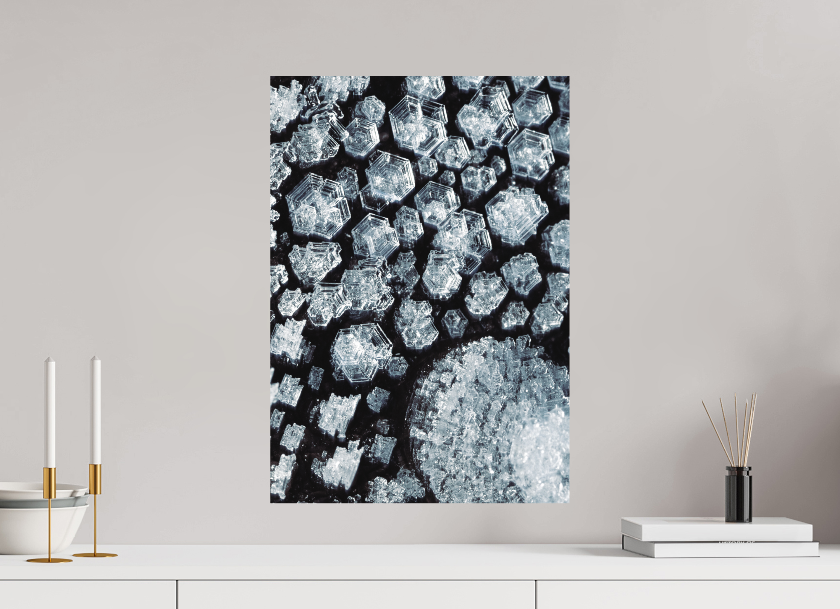 40 x 57,2 cm, Impression Fine Art sur support rigide - mat Cristaux de glace