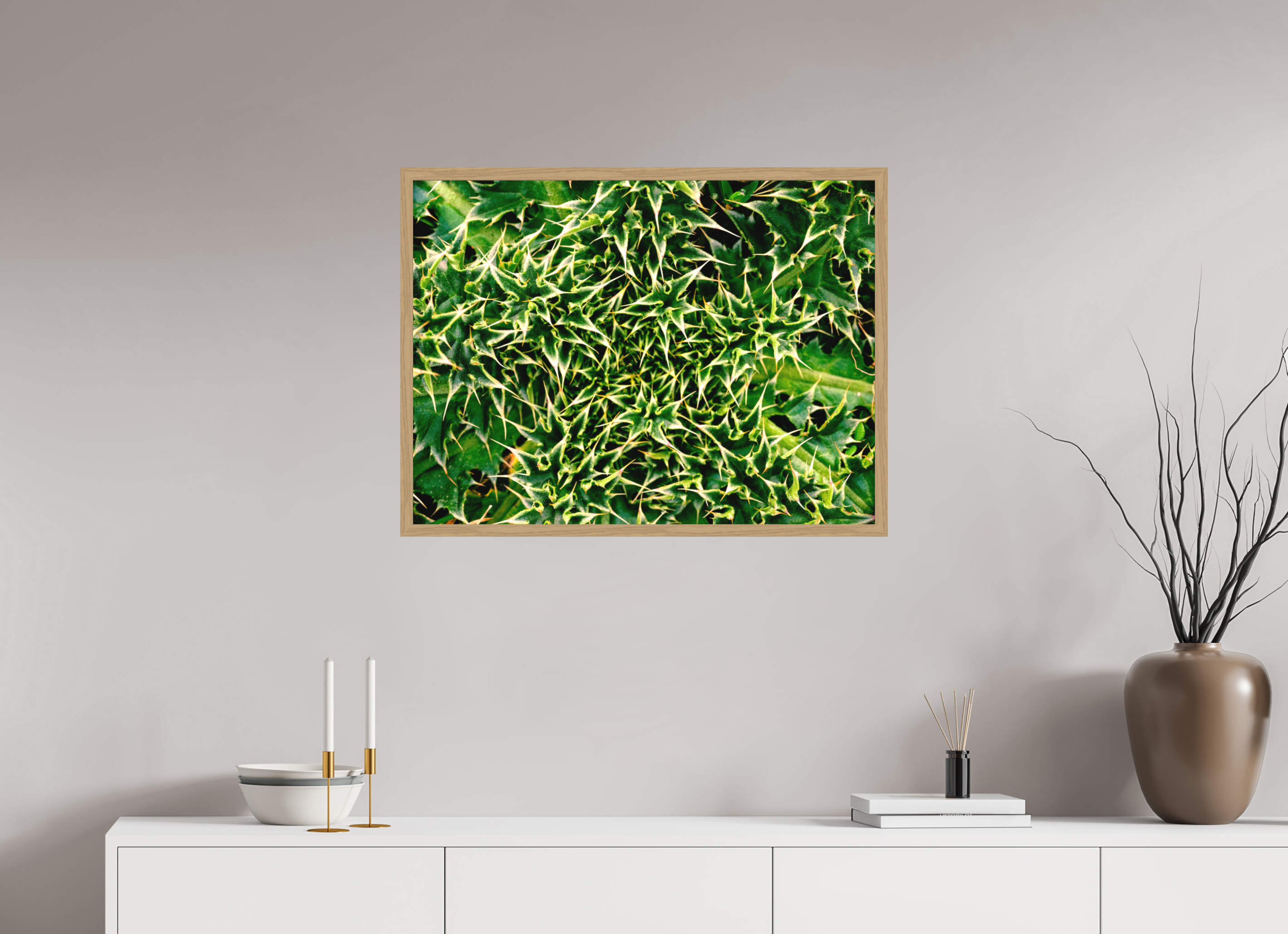 80 x 60 cm, Impression Fine Art encadrée en chêne naturel - mat descr