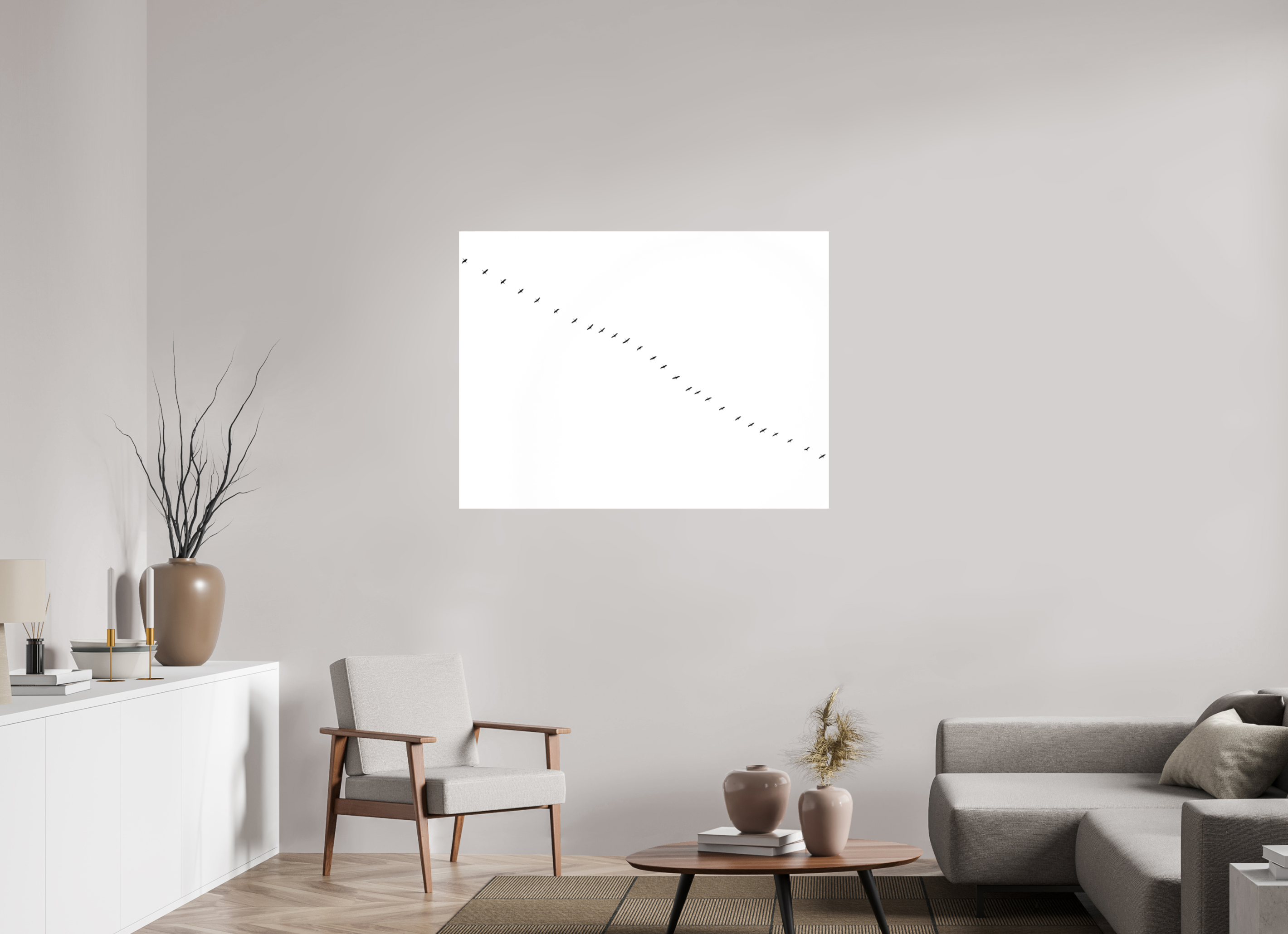 120 x 90 cm, Tirage photo - satiné Grues II