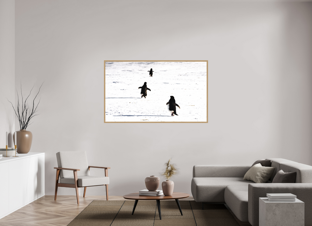 167,5 x 100 cm, Impression Fine Art encadrée en chêne naturel - mat La cour de récréation