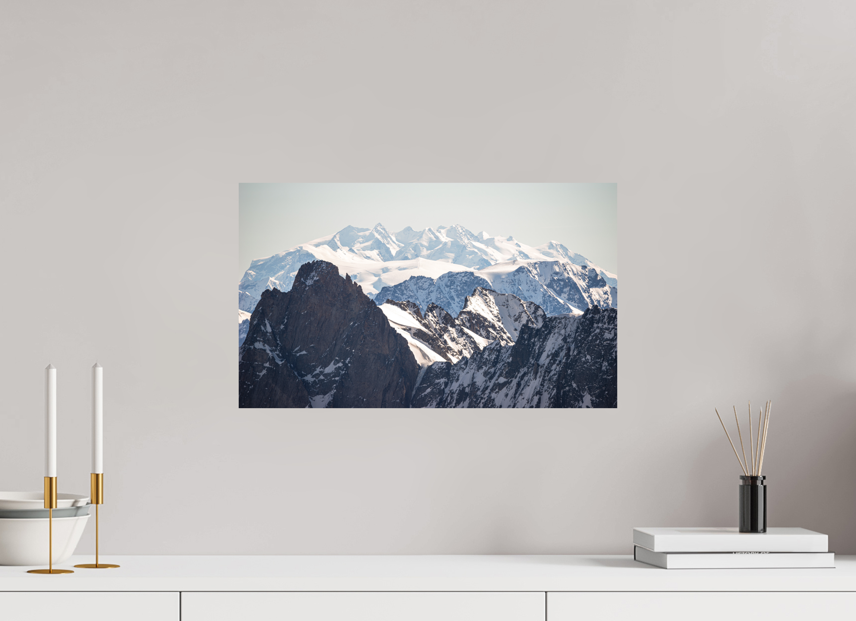 50,4 x 30 cm, Tirage photo - satiné Le massif du Mont Rose