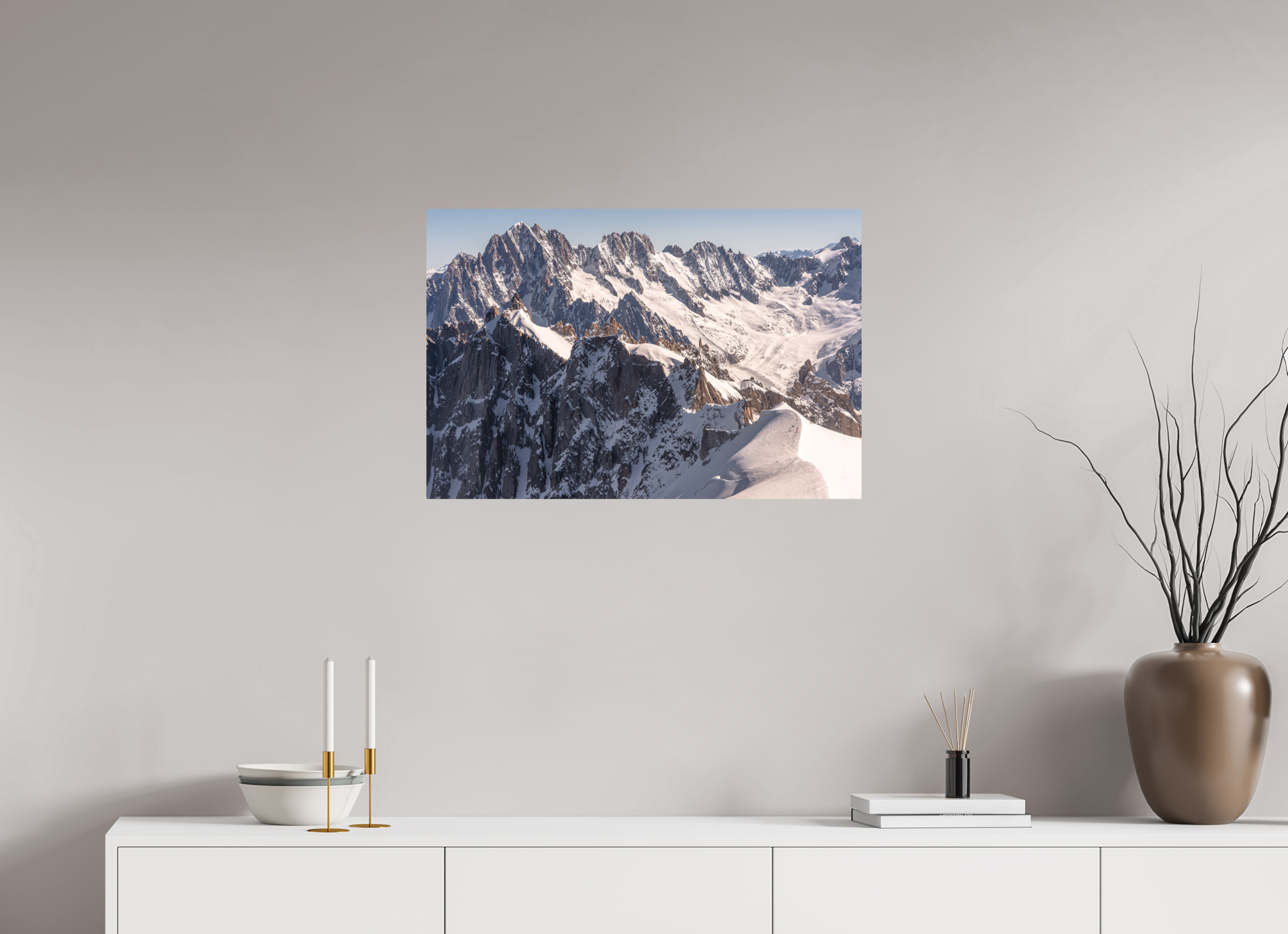 75 x 50 cm, Impression Fine Art - mat Aiguille Verte, les Droites et les Courtes