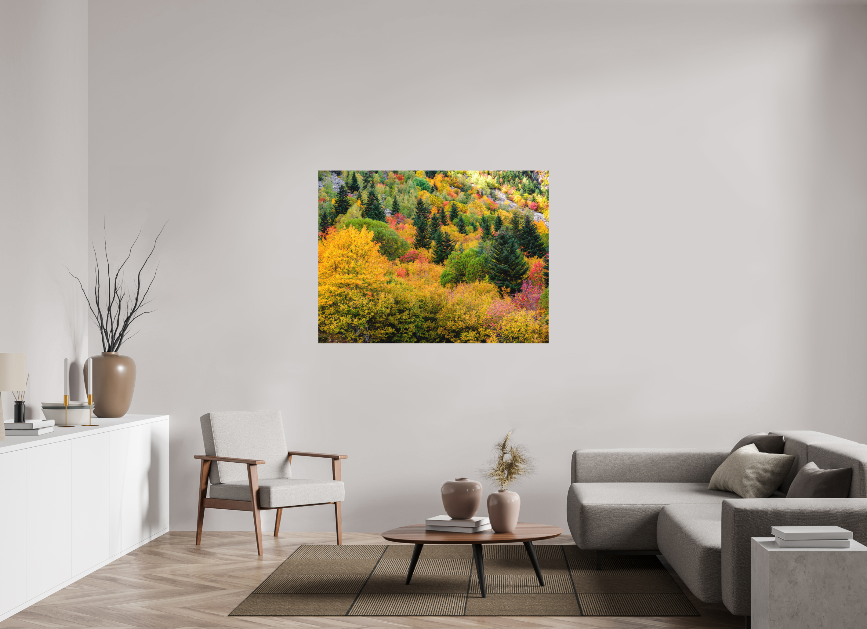 140 x 105 cm, Tirage photo - satiné Forêt de couleurs