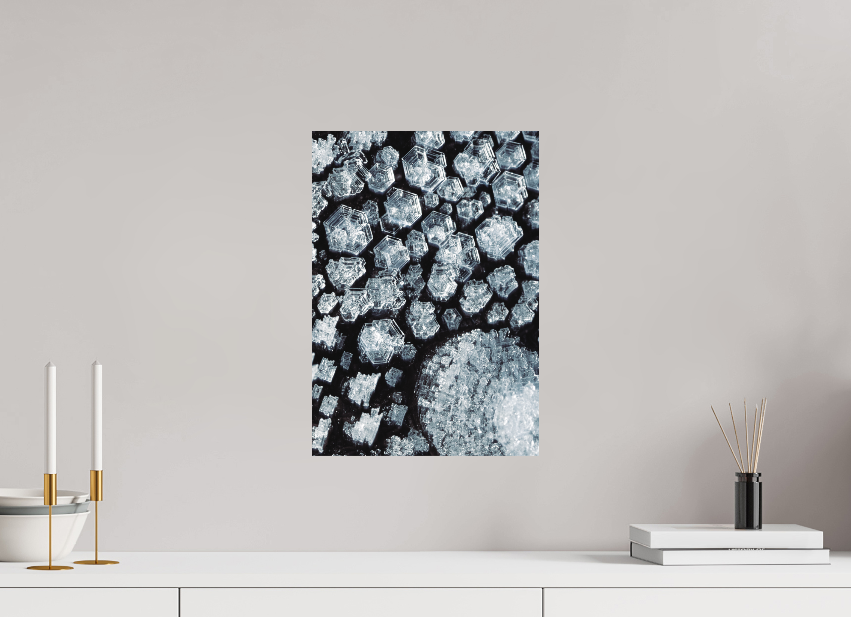 30 x 42,9 cm, Impression Fine Art sur support rigide - mat Cristaux de glace