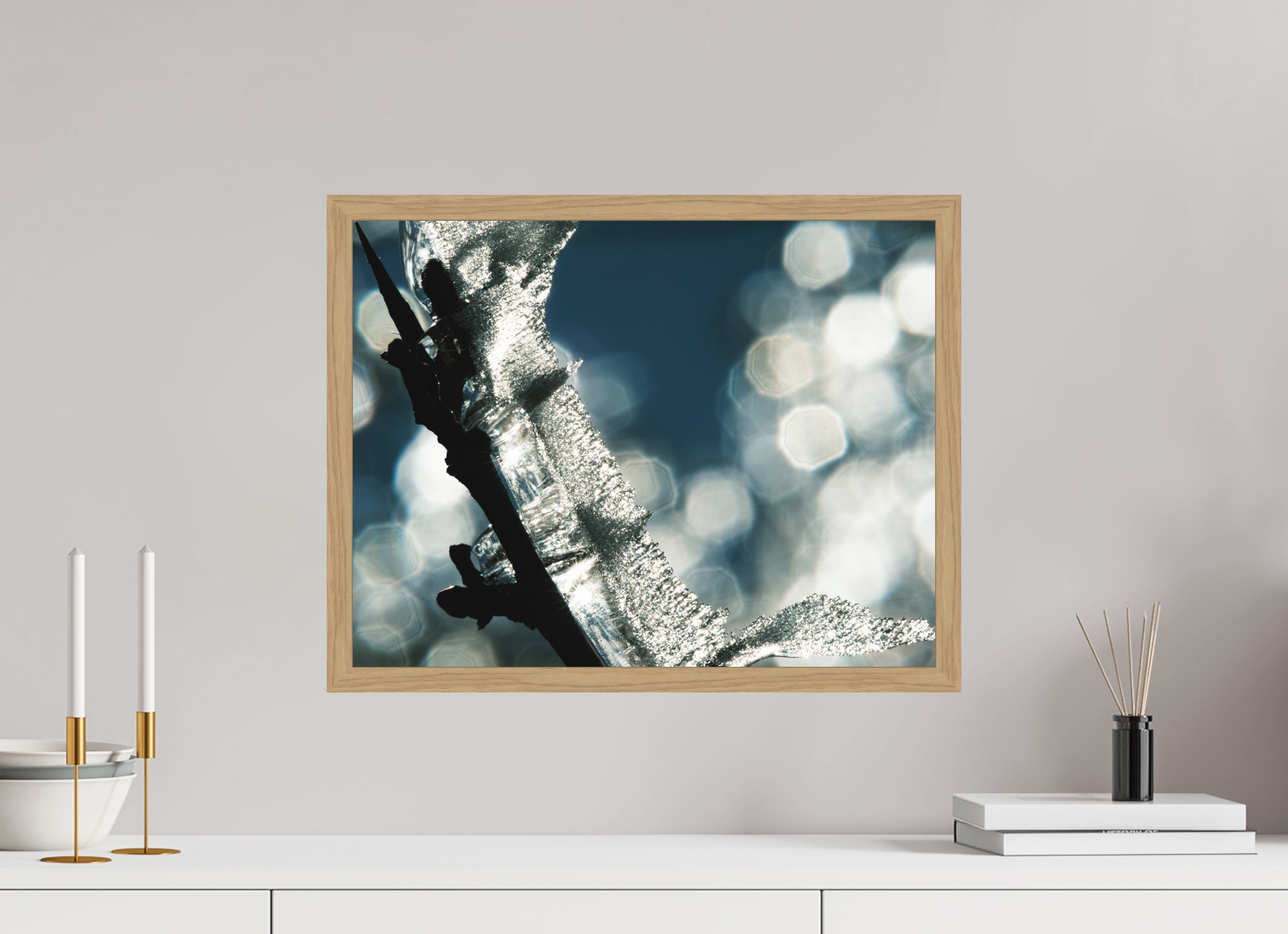 51,7 x 40 cm, Impression Fine Art encadrée en chêne naturel - mat Givré