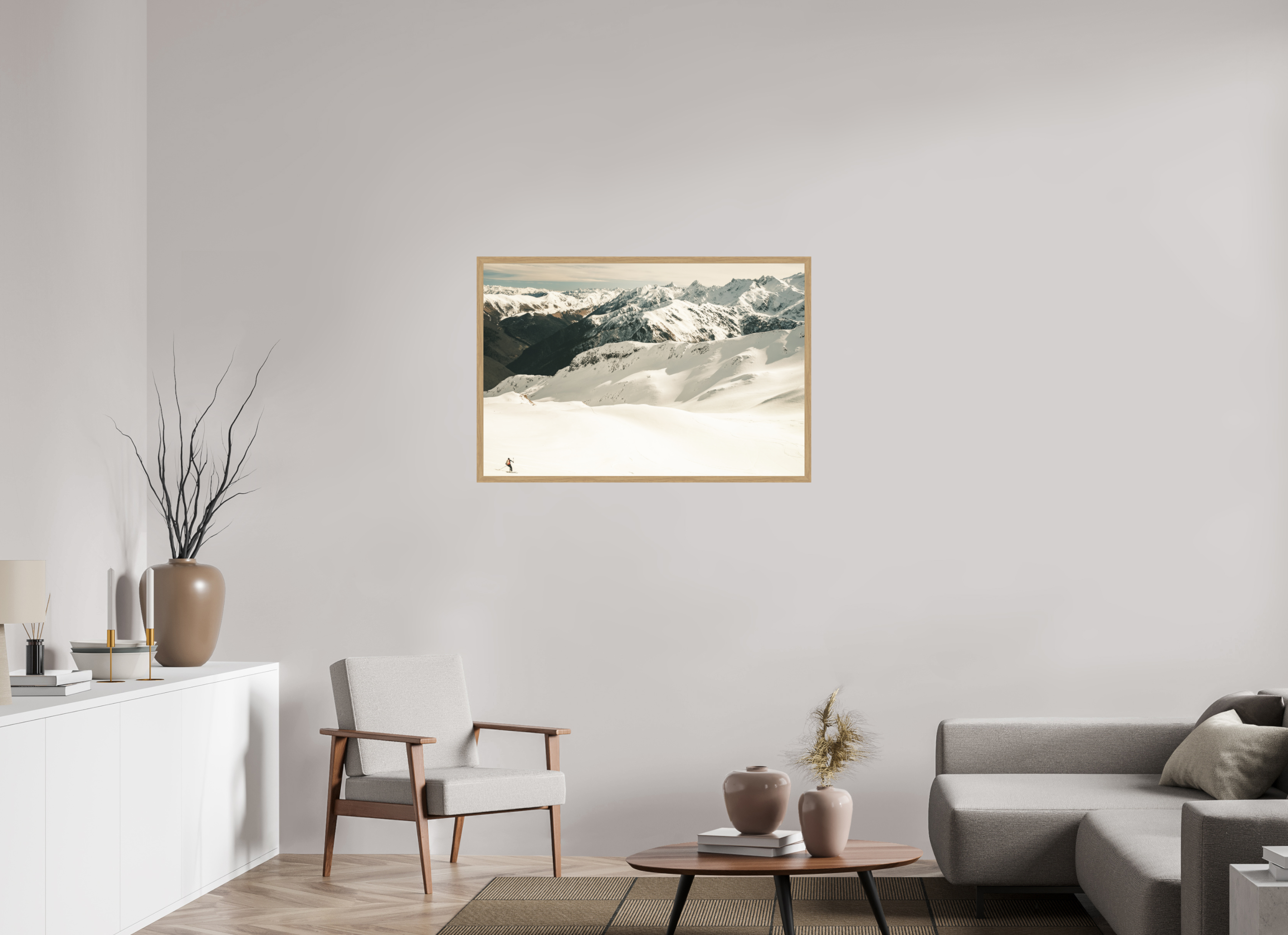 105 x 70 cm, Impression Fine Art encadrée en chêne naturel - mat Le meilleur moment